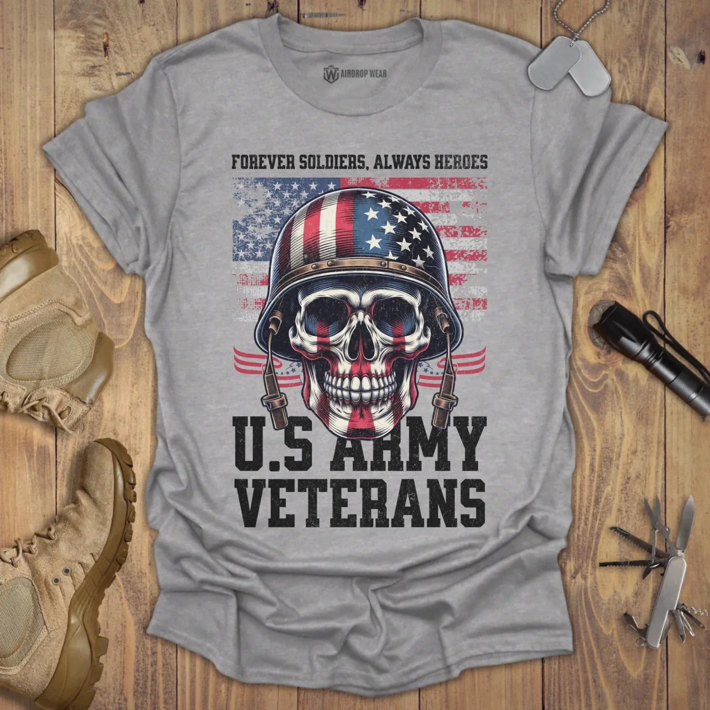 US Army Veterans T-shirt Sport Grey