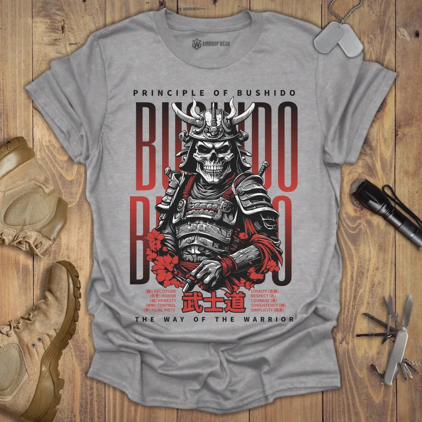 Bushido Principle T-shirt Sport Grey