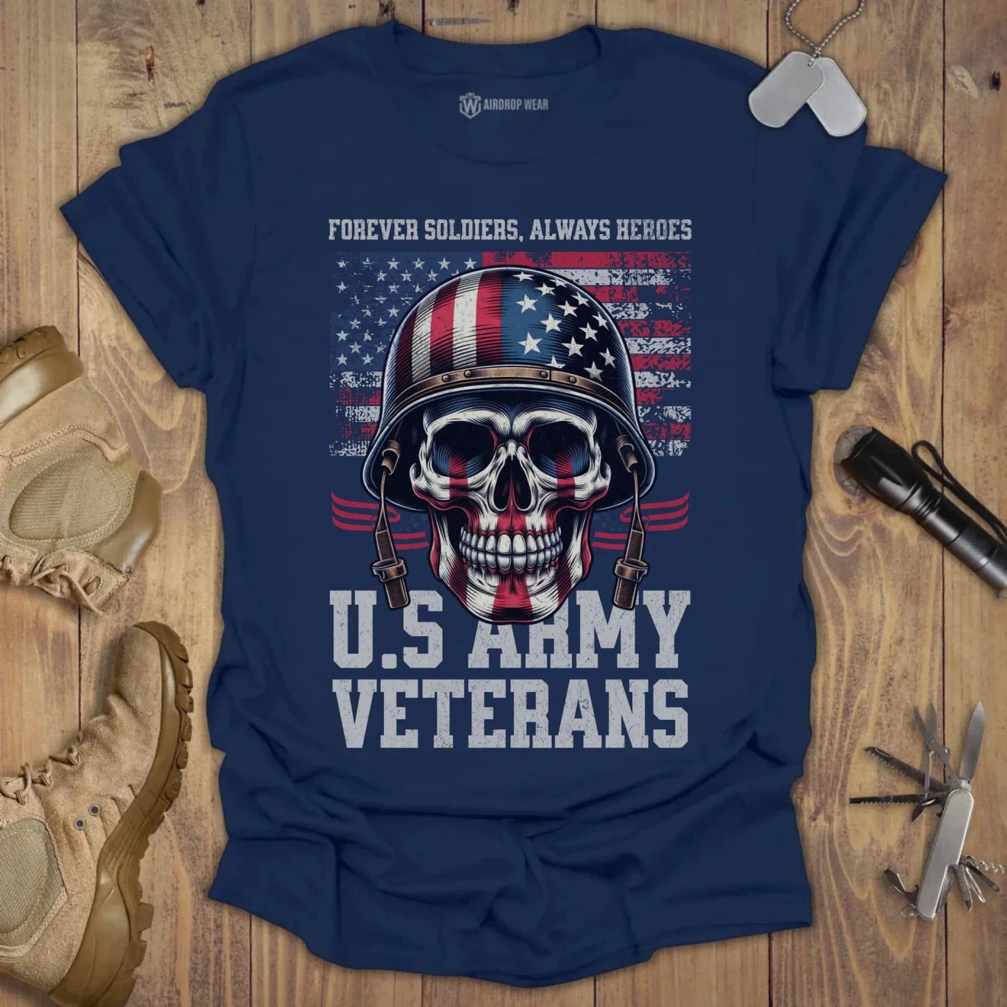 US Army Veterans T-shirt Navy