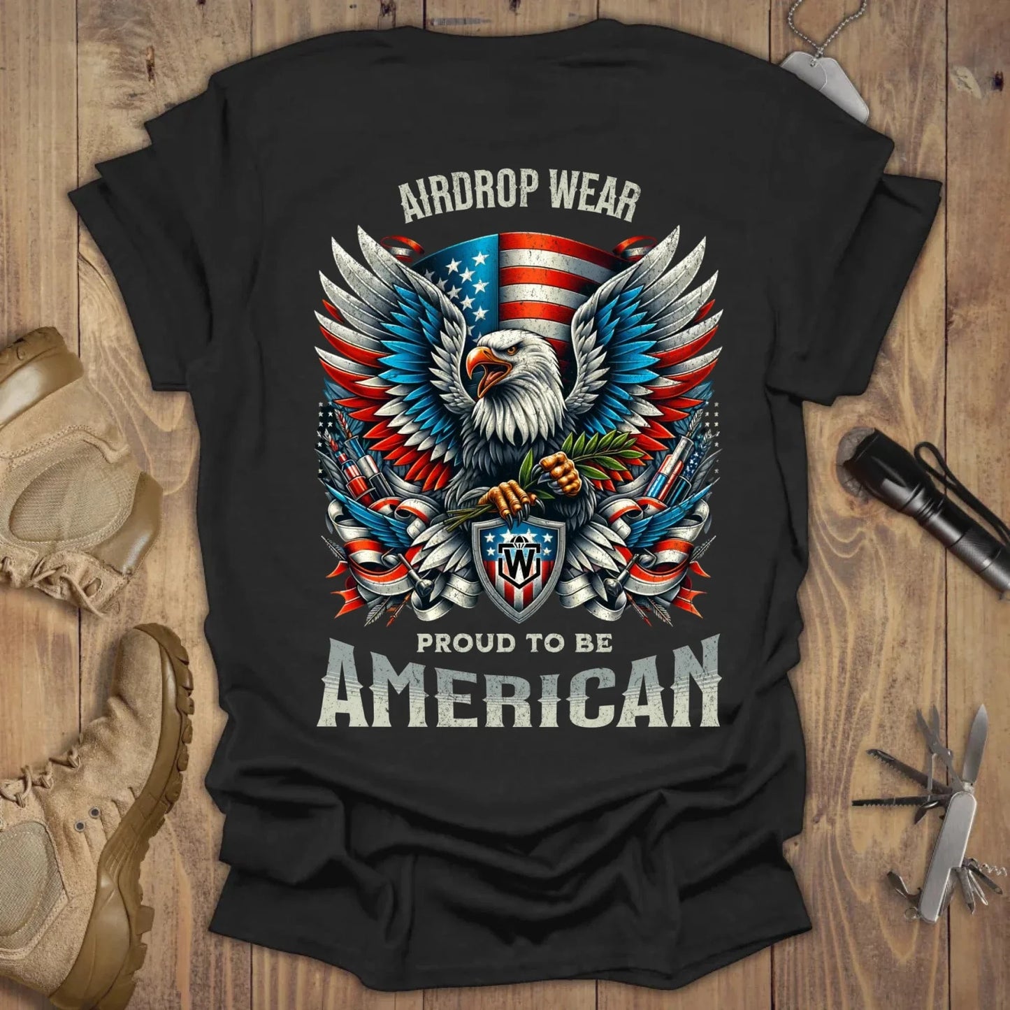 AW Signature Proud American T-shirt Black