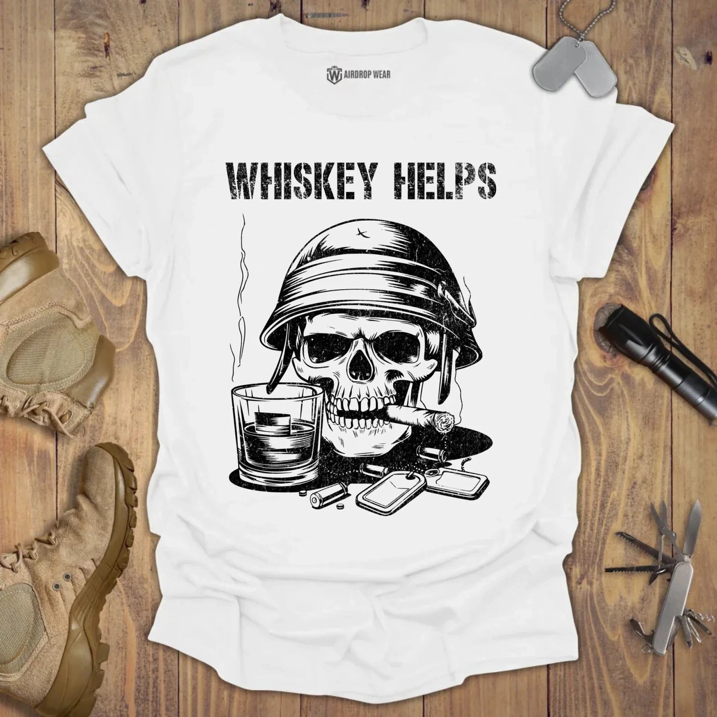 Whiskey Helps T-shirt White