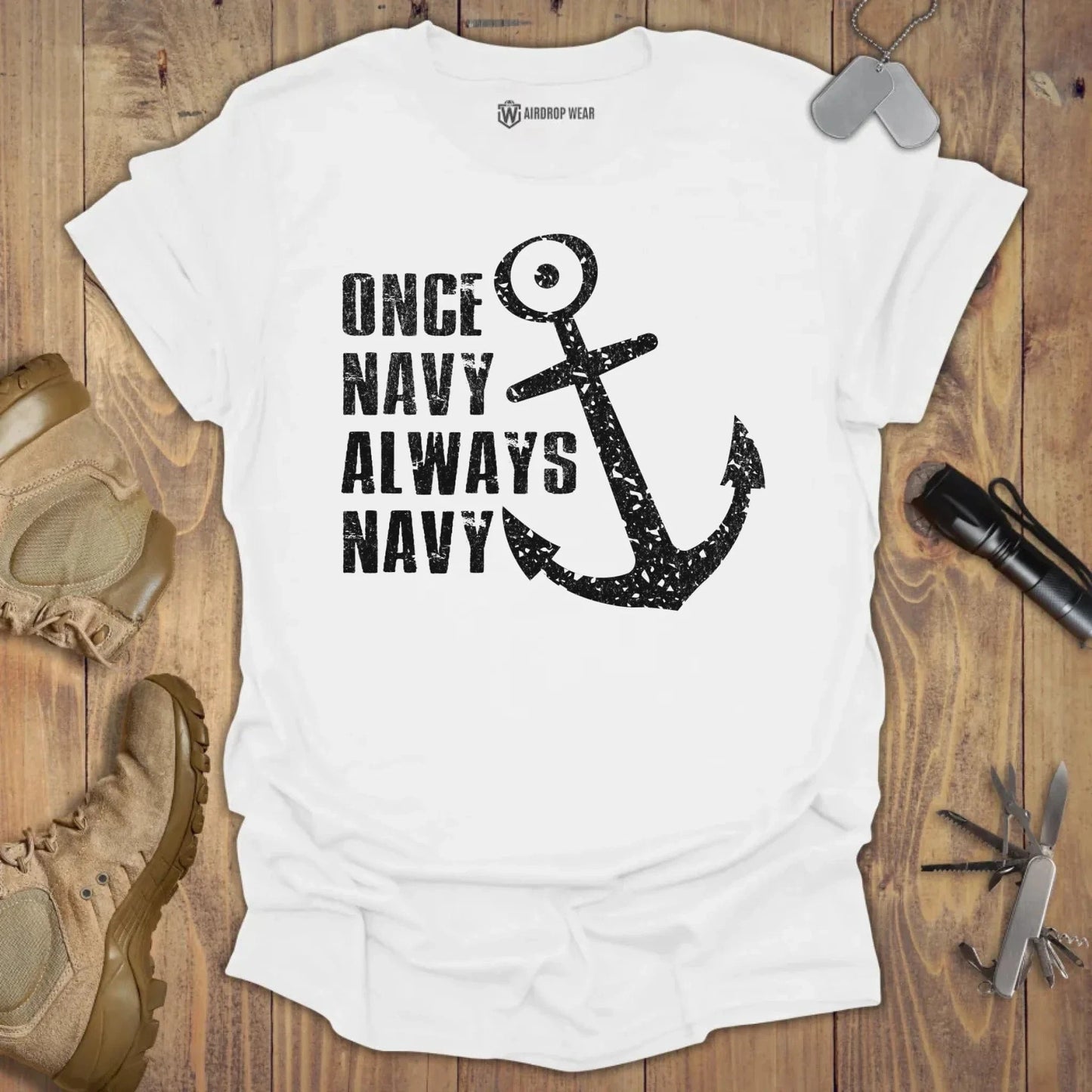 Always Navy T-shirt White