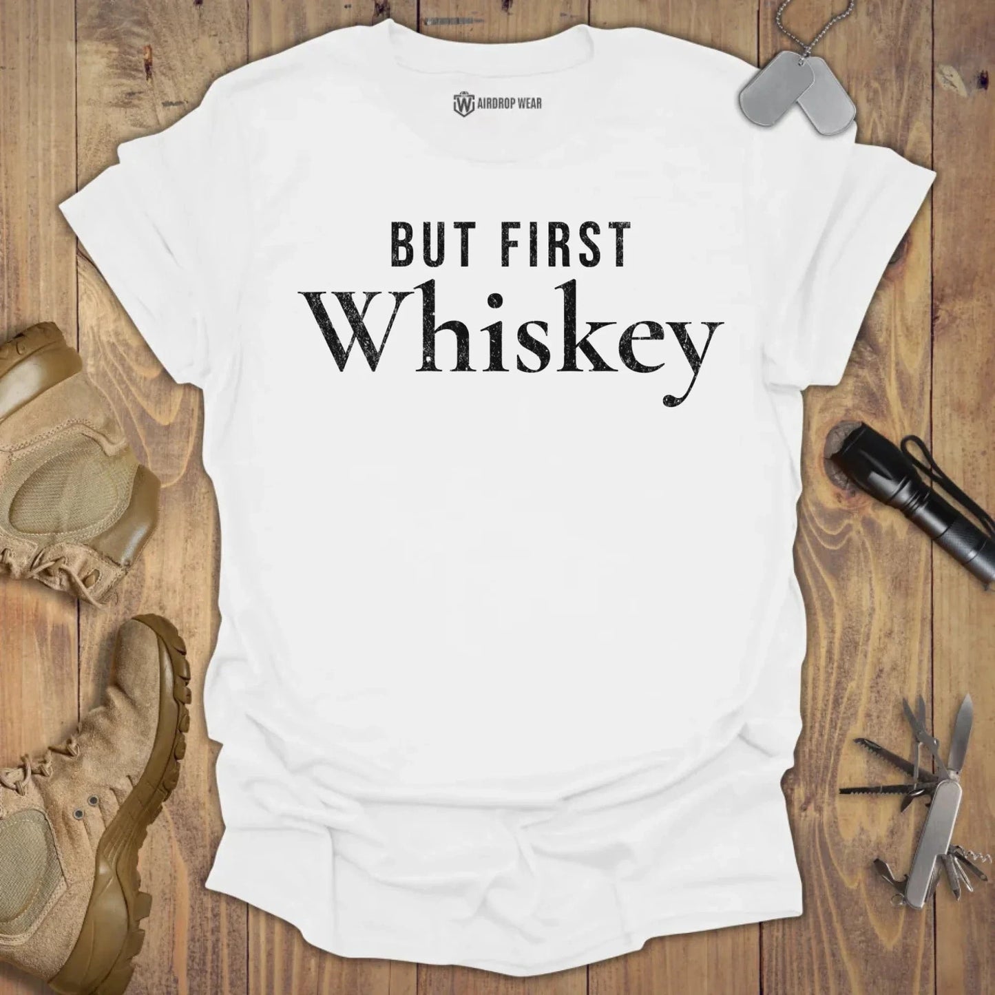 But First Whiskey T-shirt White