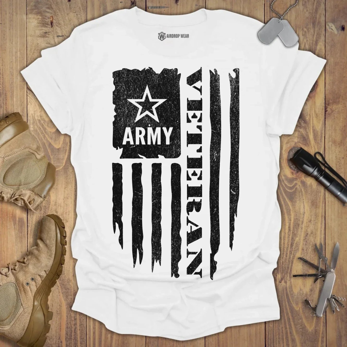 Army Veteran T-shirt White