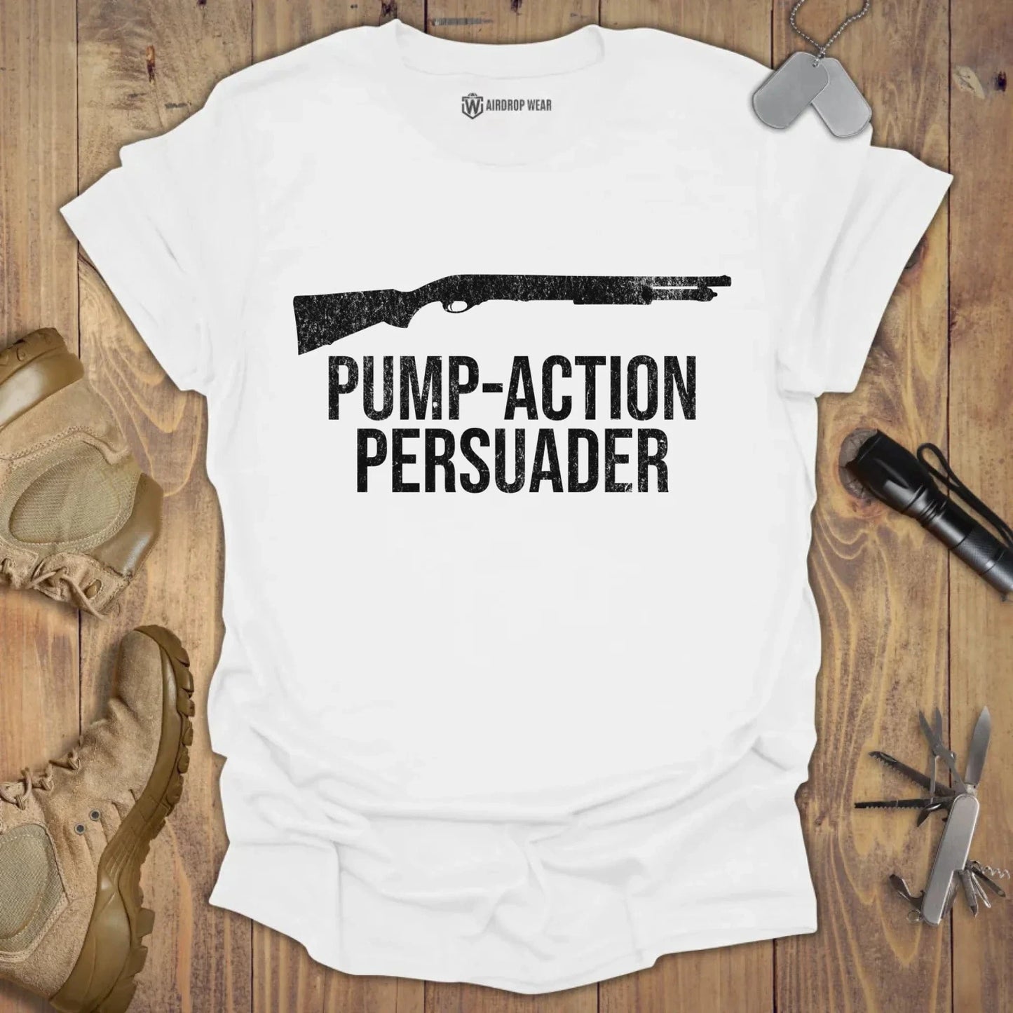 Pumpt-Action Persuader T-shirt White