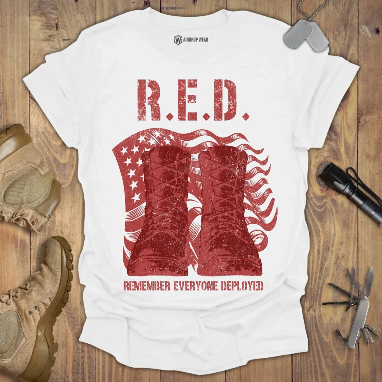 RED T-shirt White