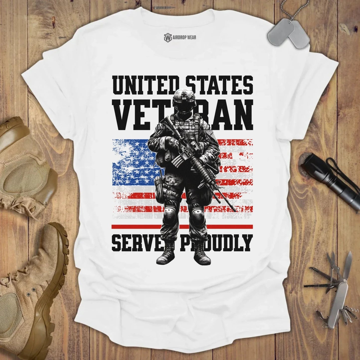 US Veteran T-shirt White