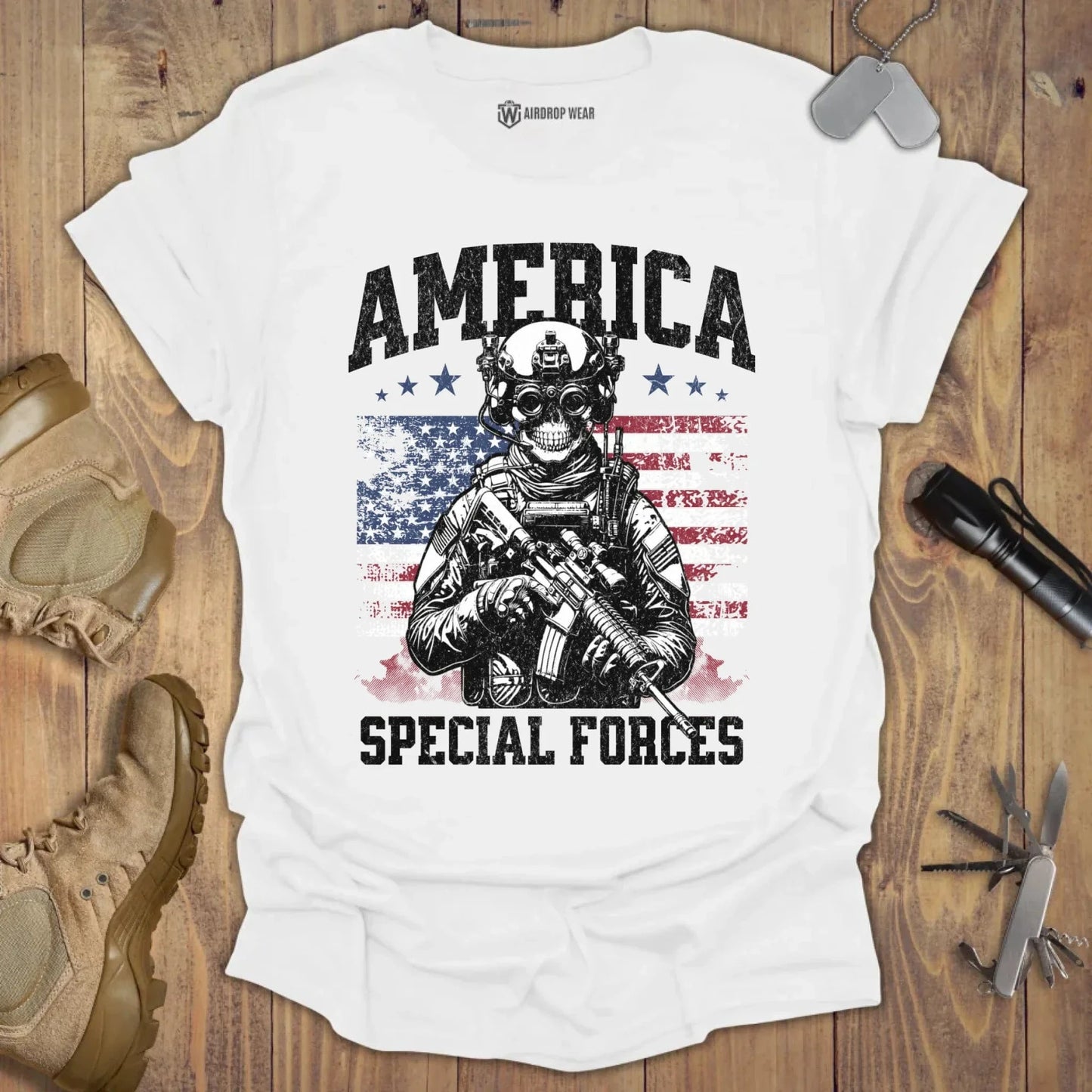 America Special Forces T-shirt White