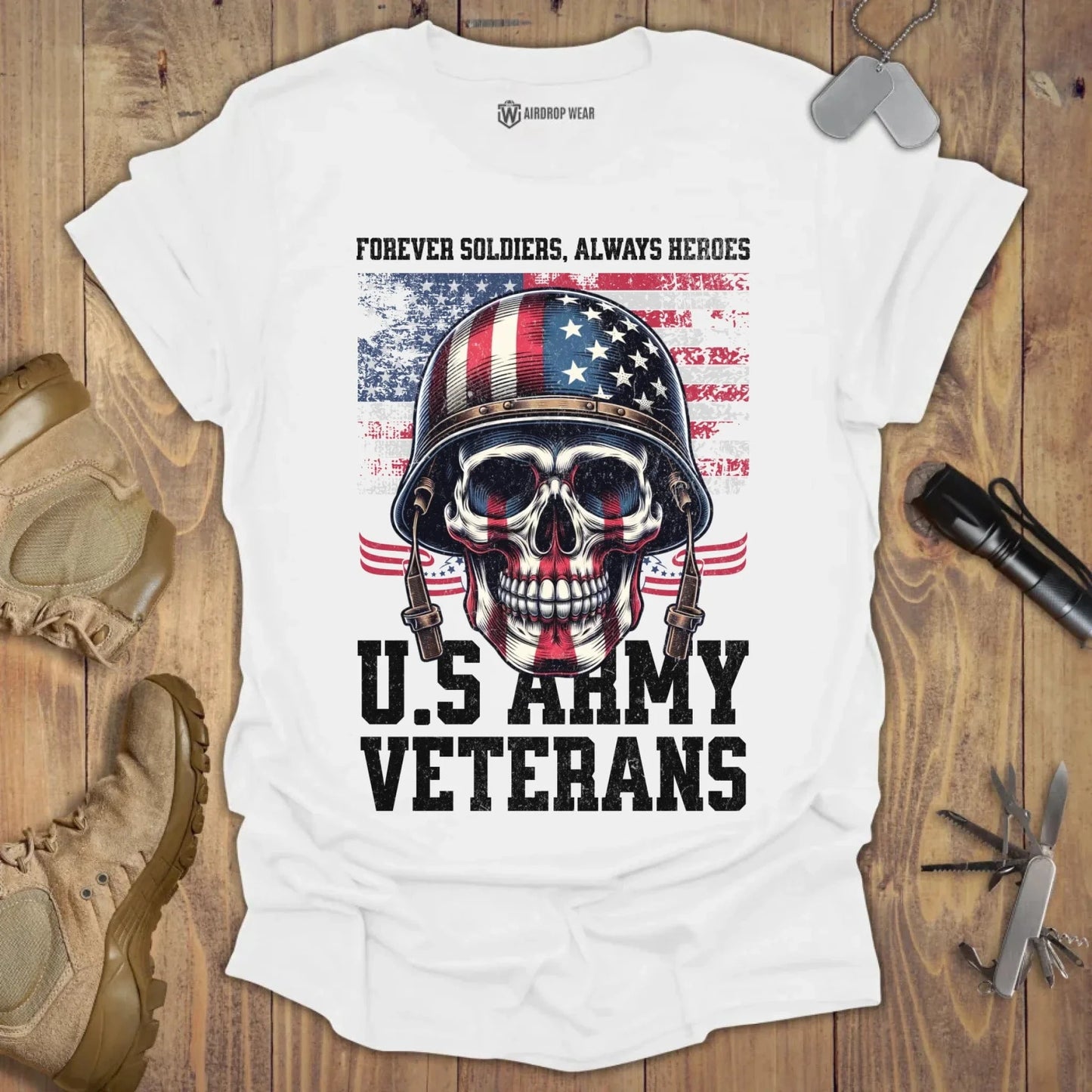 US Army Veterans T-shirt White