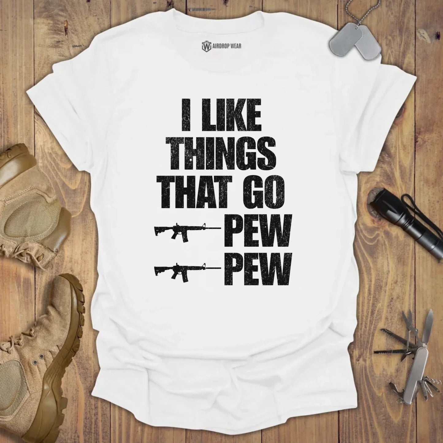I Like Things That Go Pew Pew T-shirt White