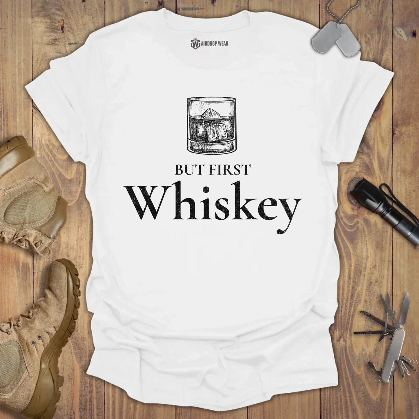 But First Whiskey T-shirt White