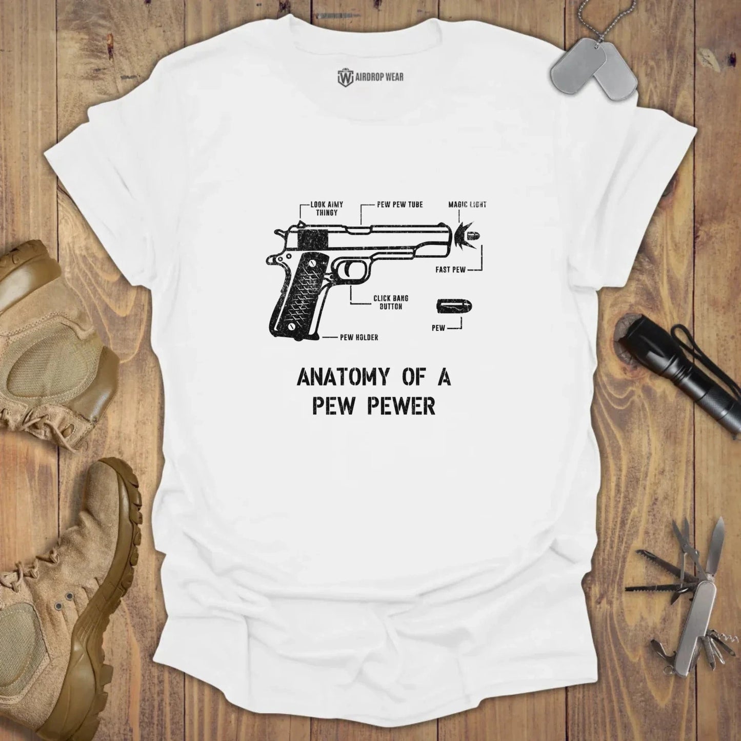Pew Pewer Anatomy T-shirt White