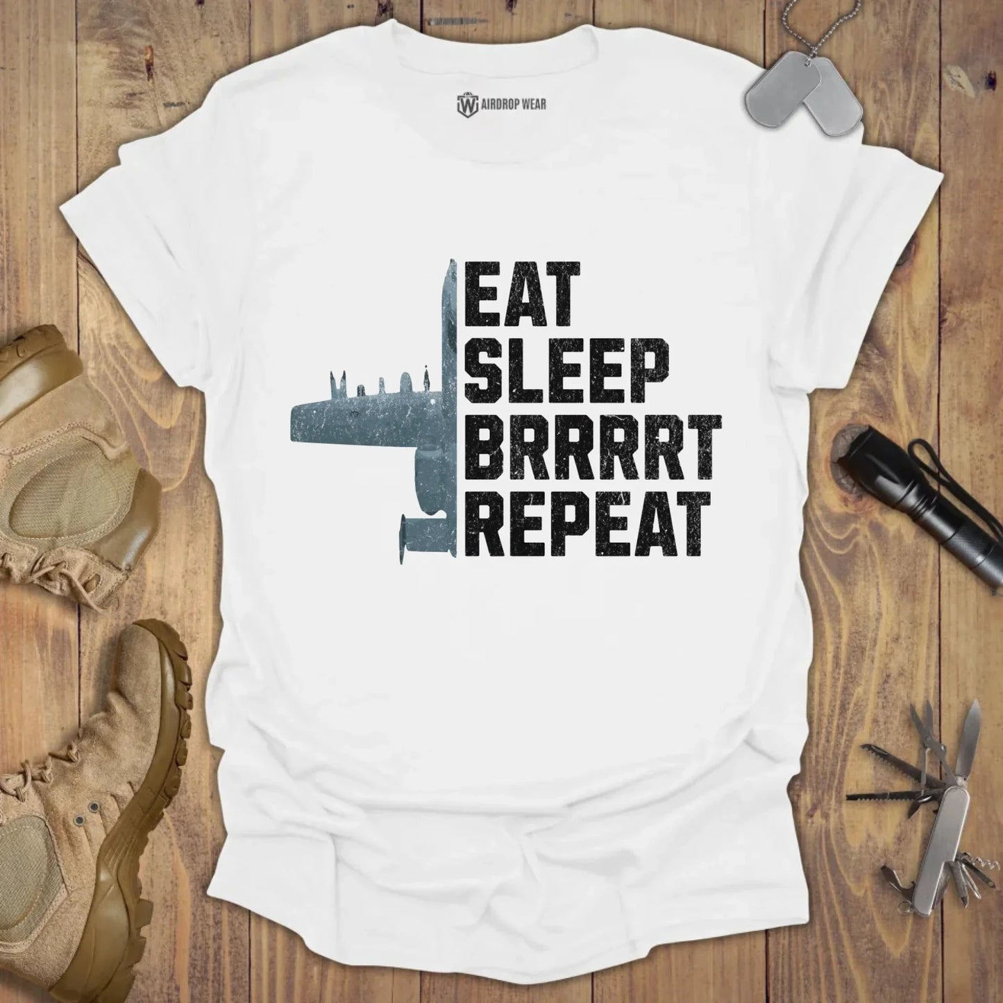 Eat Sleep Brrrrt T-shirt White