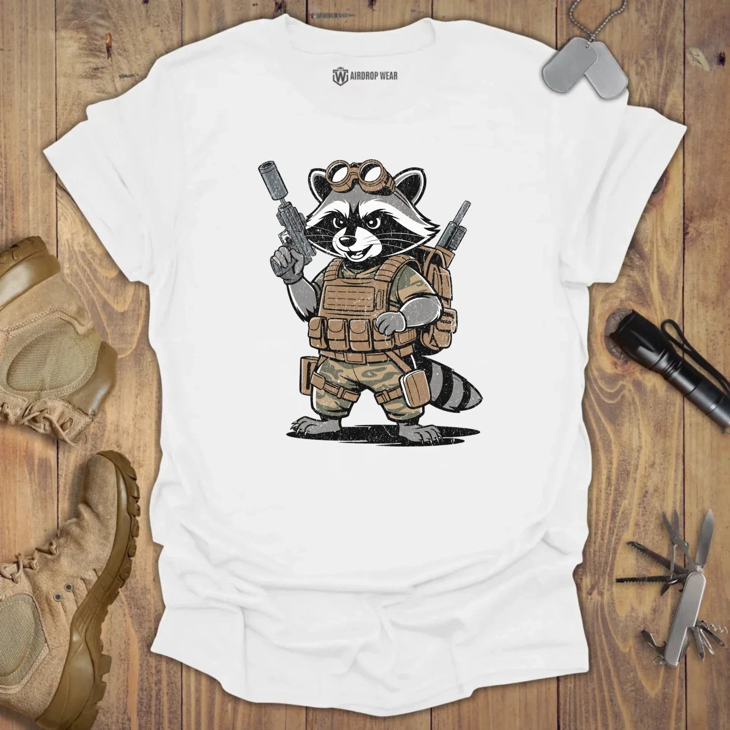 Recon Raccoon T-shirt White