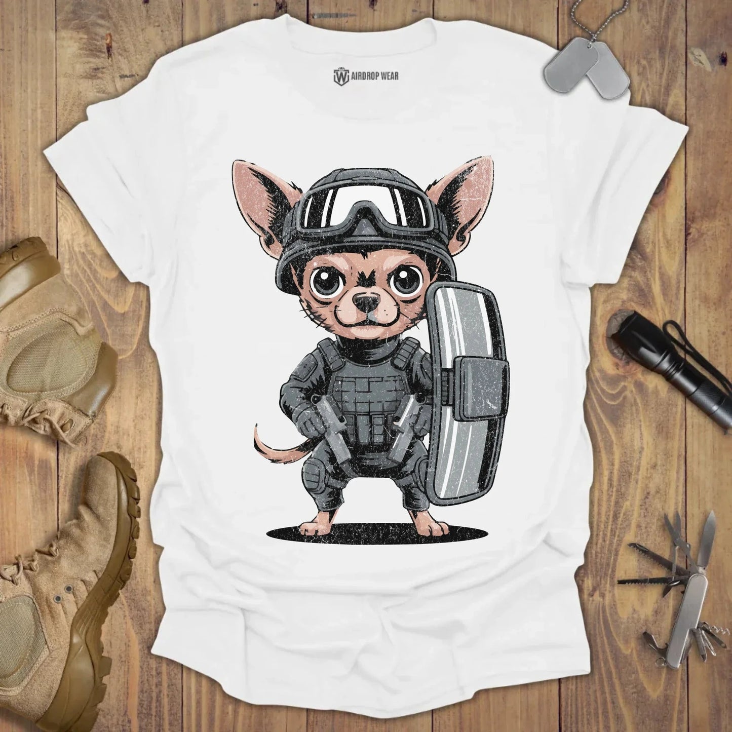 Close Quarter Combat Chihuahua T-shirt White