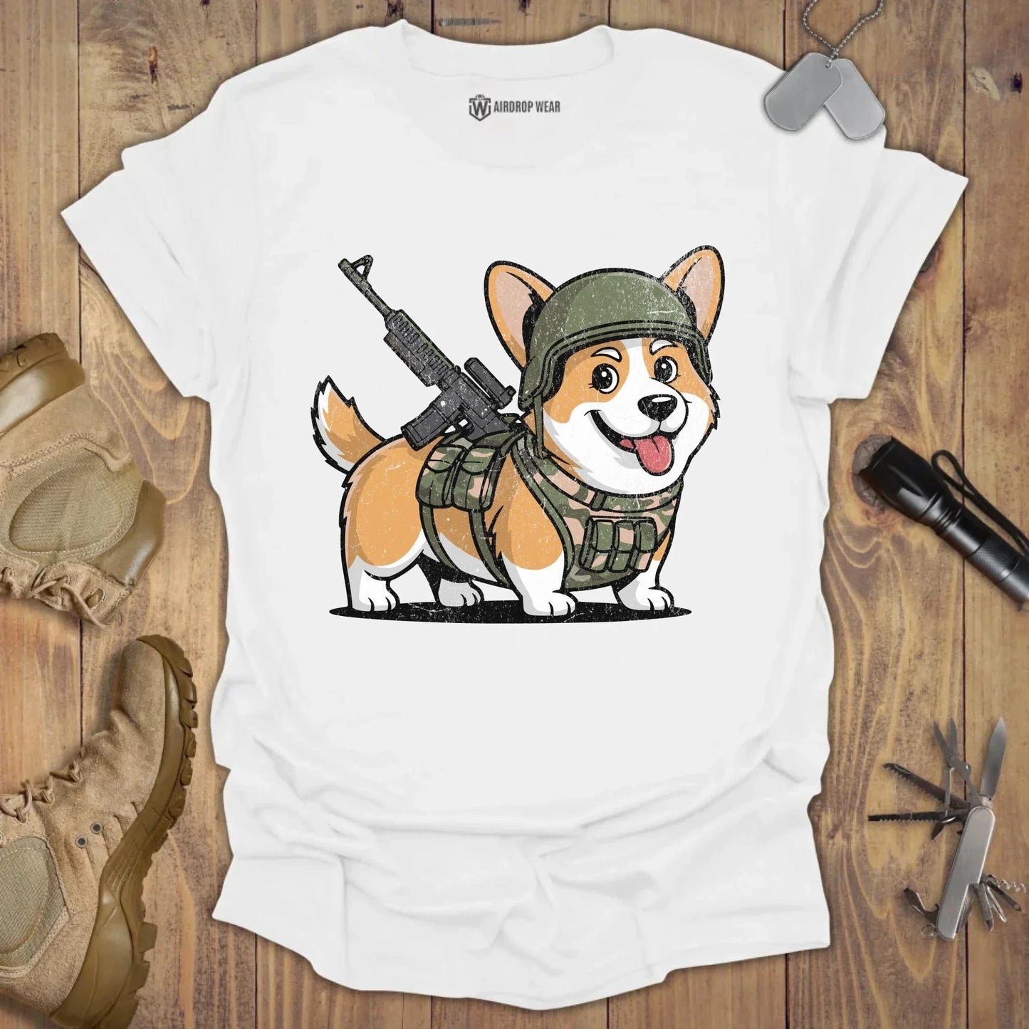 Tactical Corgi T-shirt White