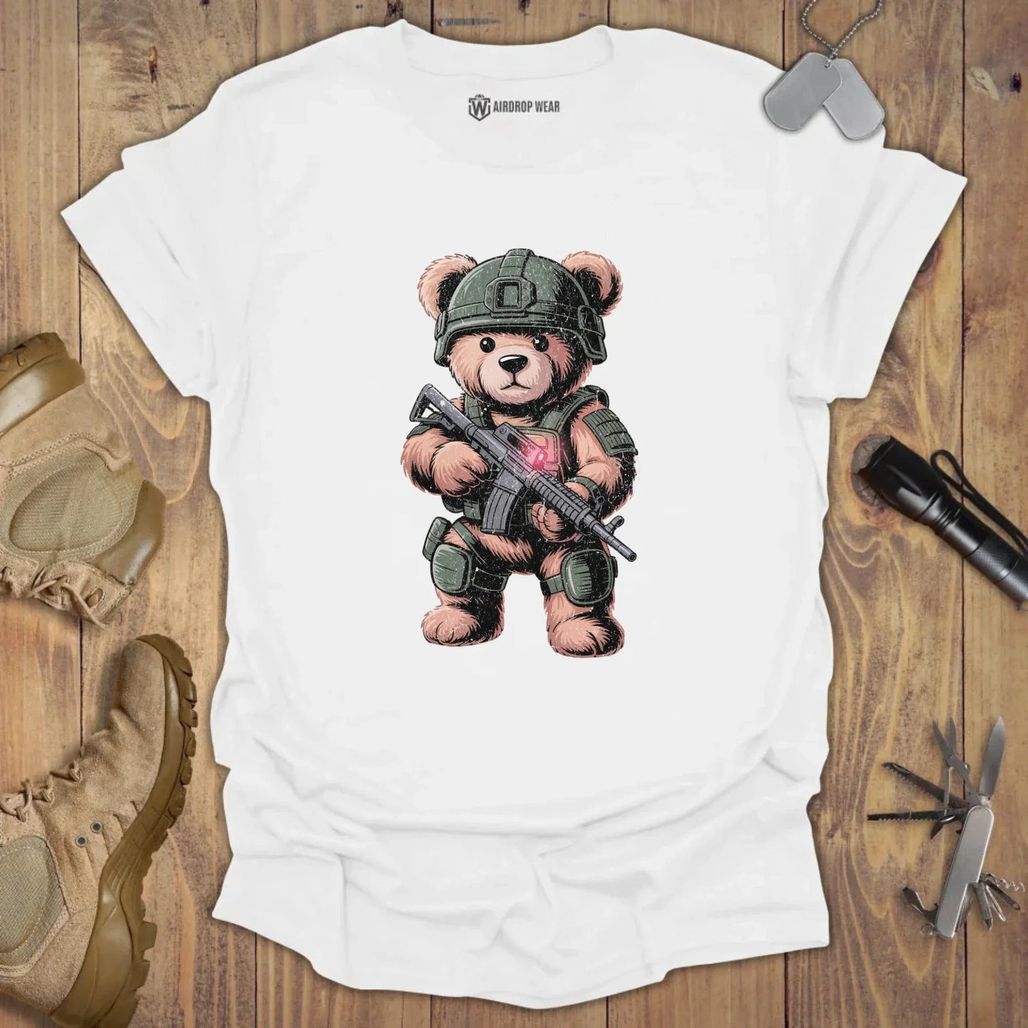 Battle Ready Teddy T-shirt White