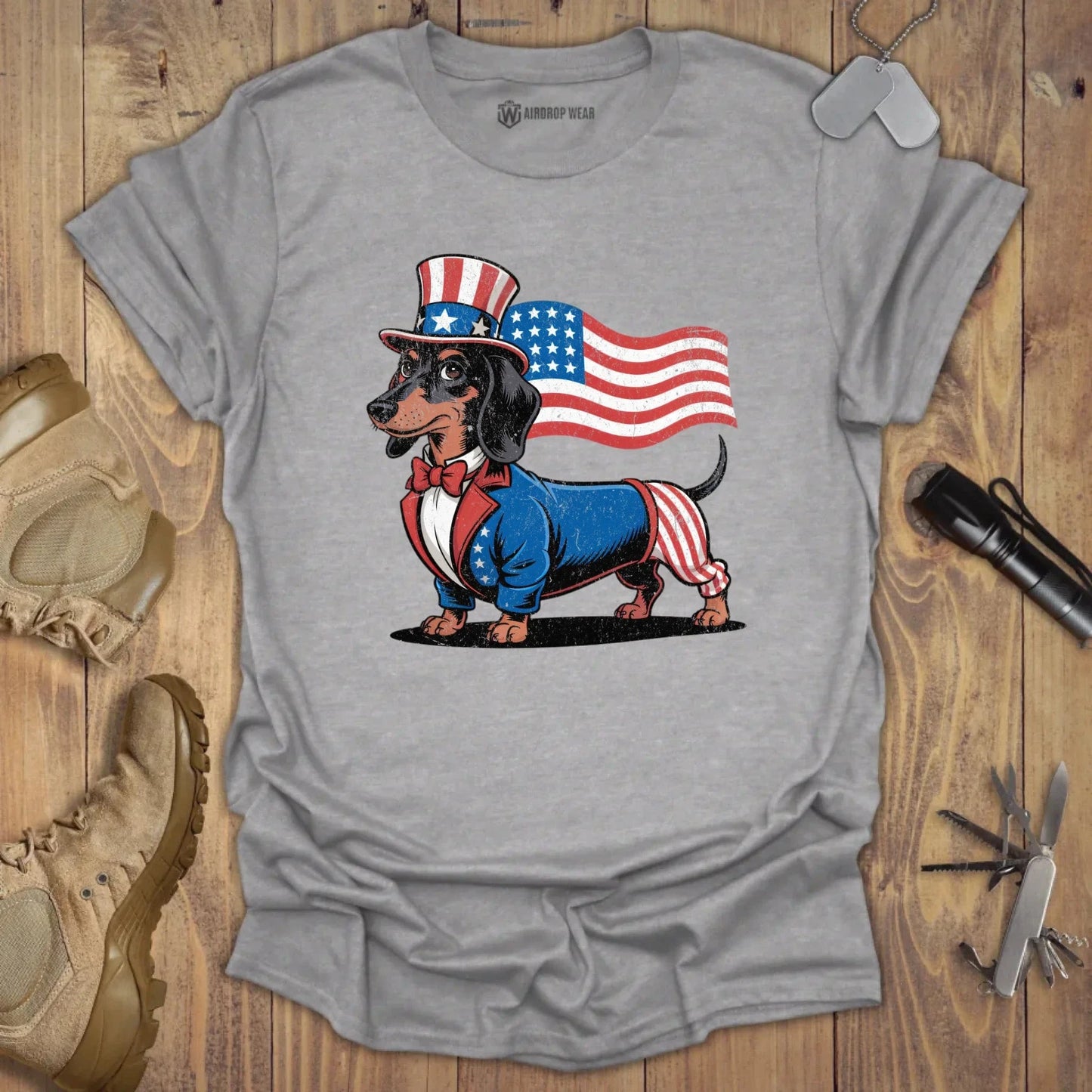 Uncle Dachshund T-shirt Sport Grey