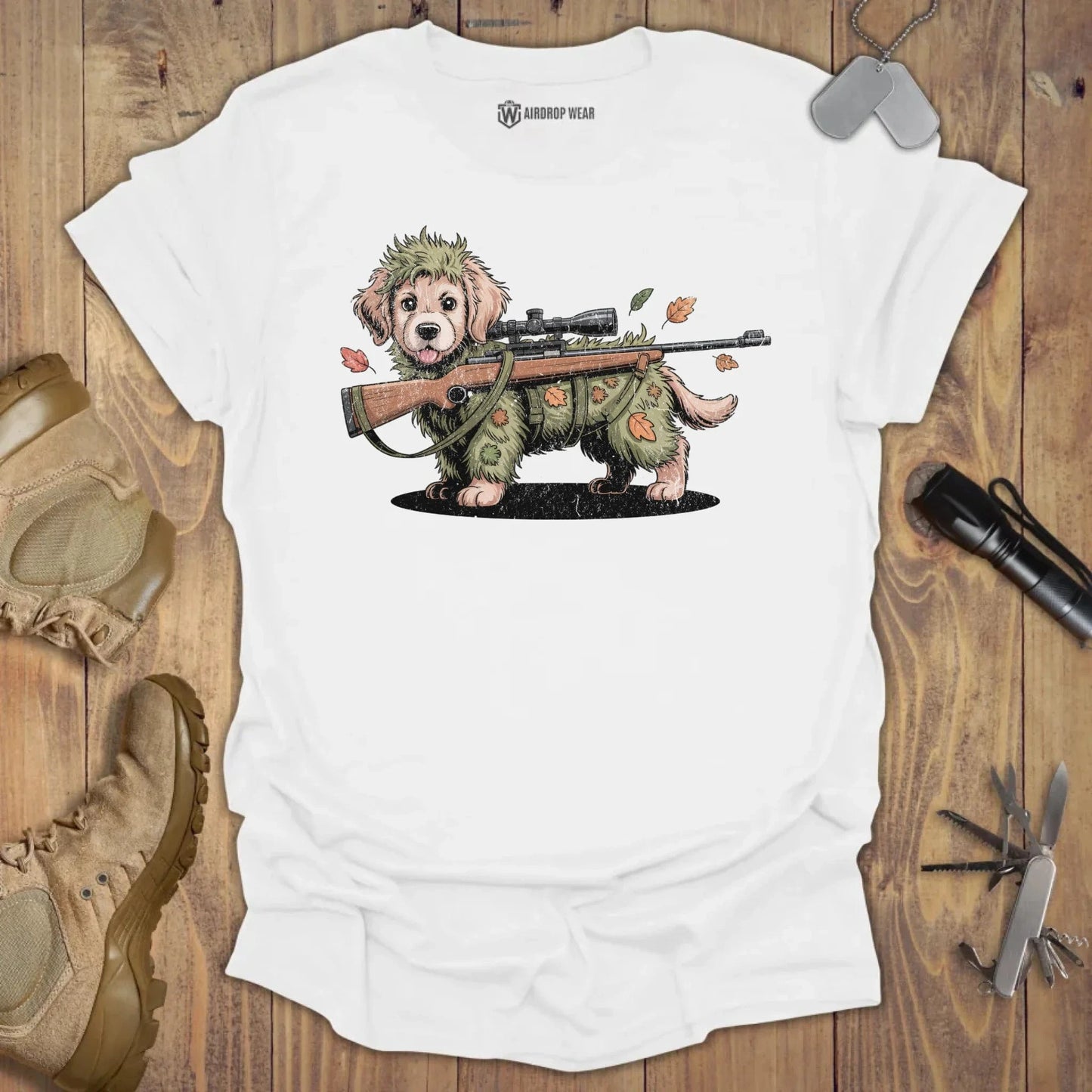 Sniper Golden Pup T-shirt White