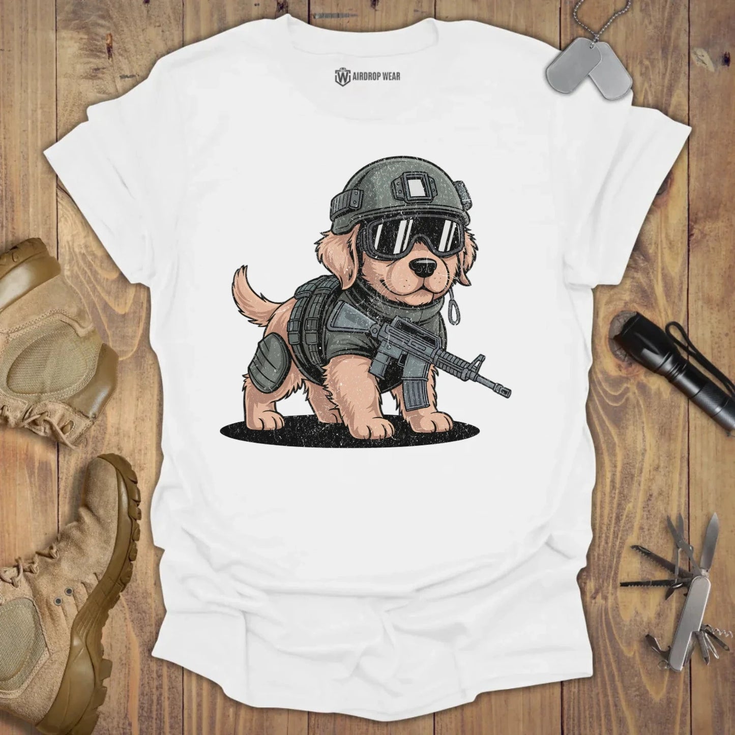 Special Ops Golden Pup T-shirt White
