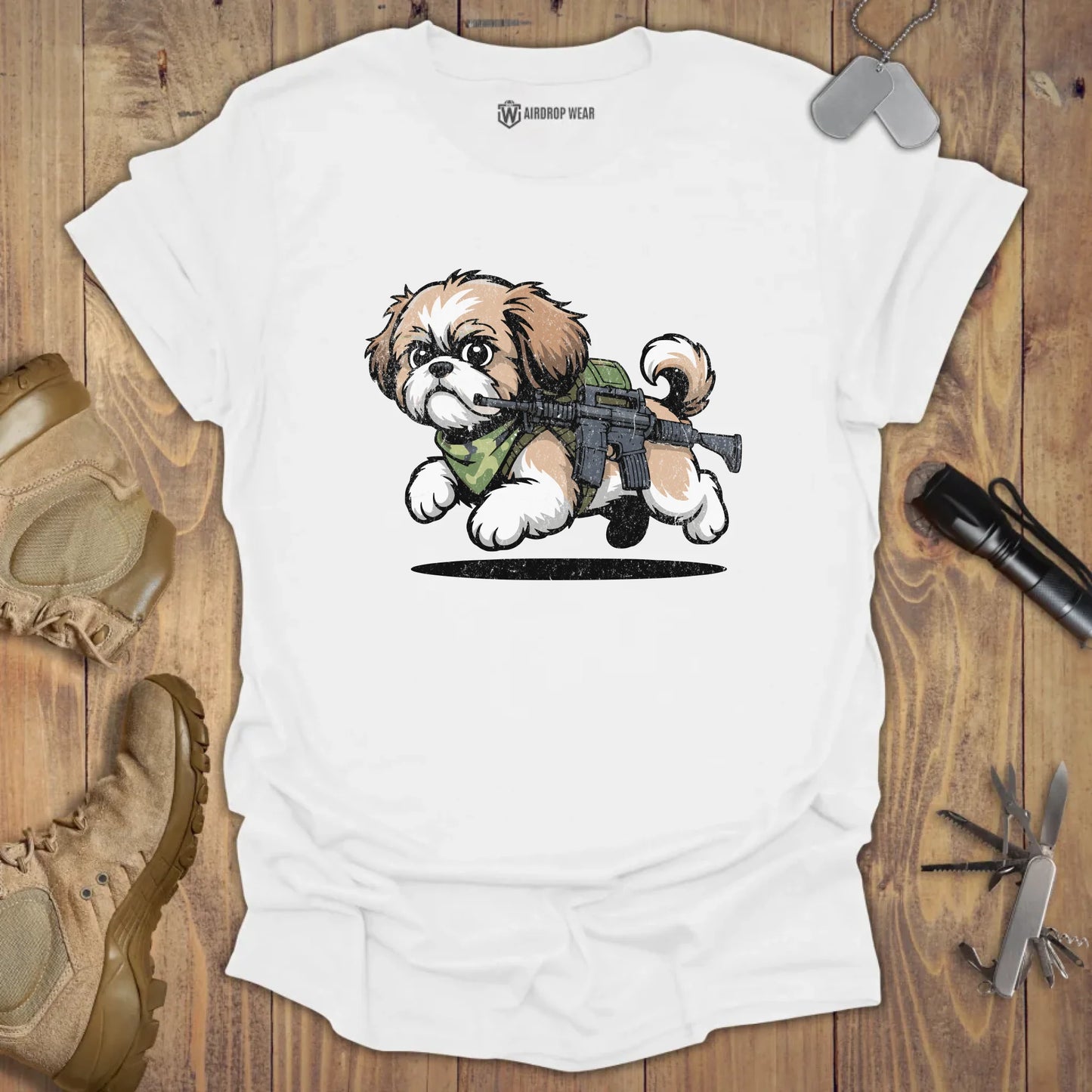Tactical Shih Tzu T-shirt White