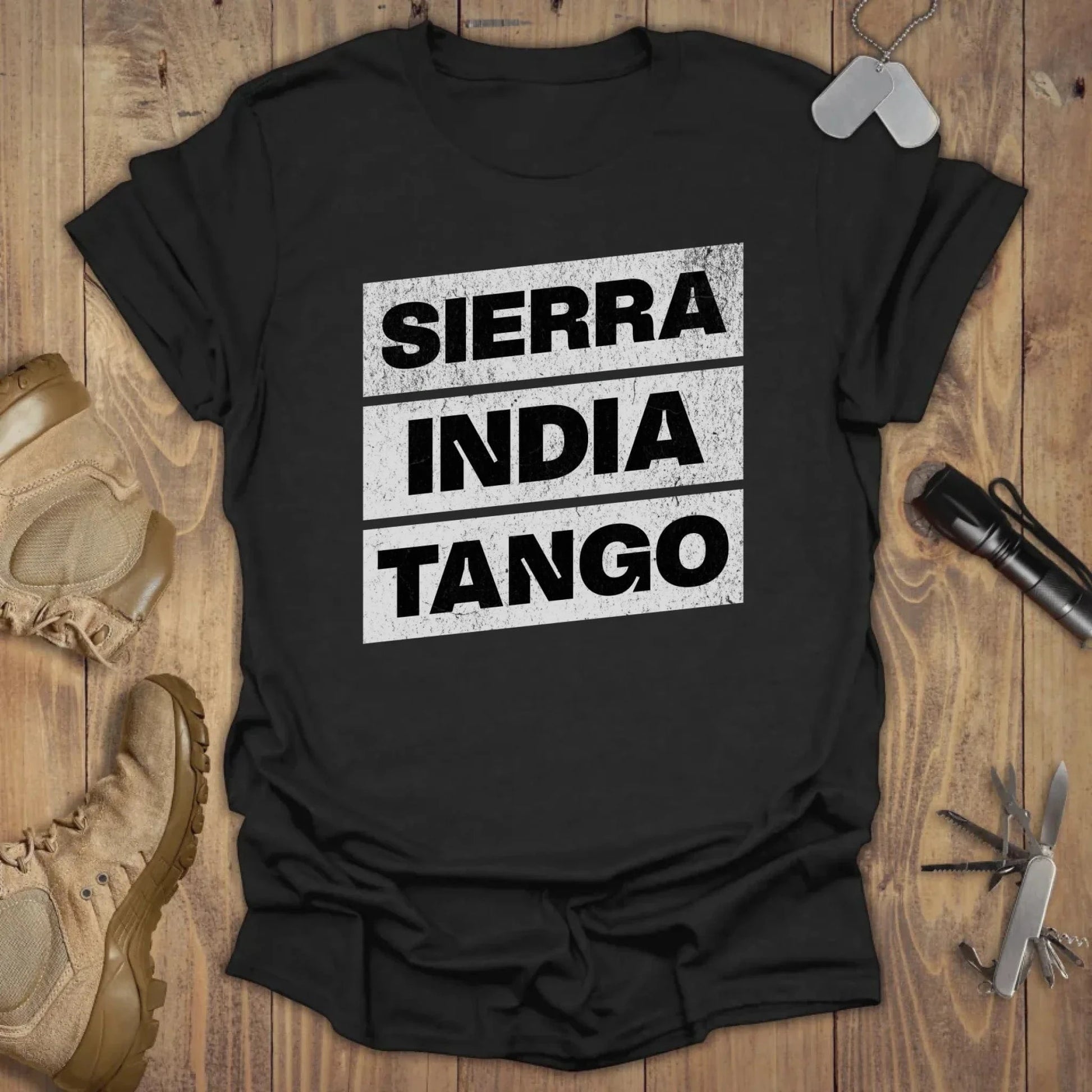 SIT T-shirt Chest Print Black