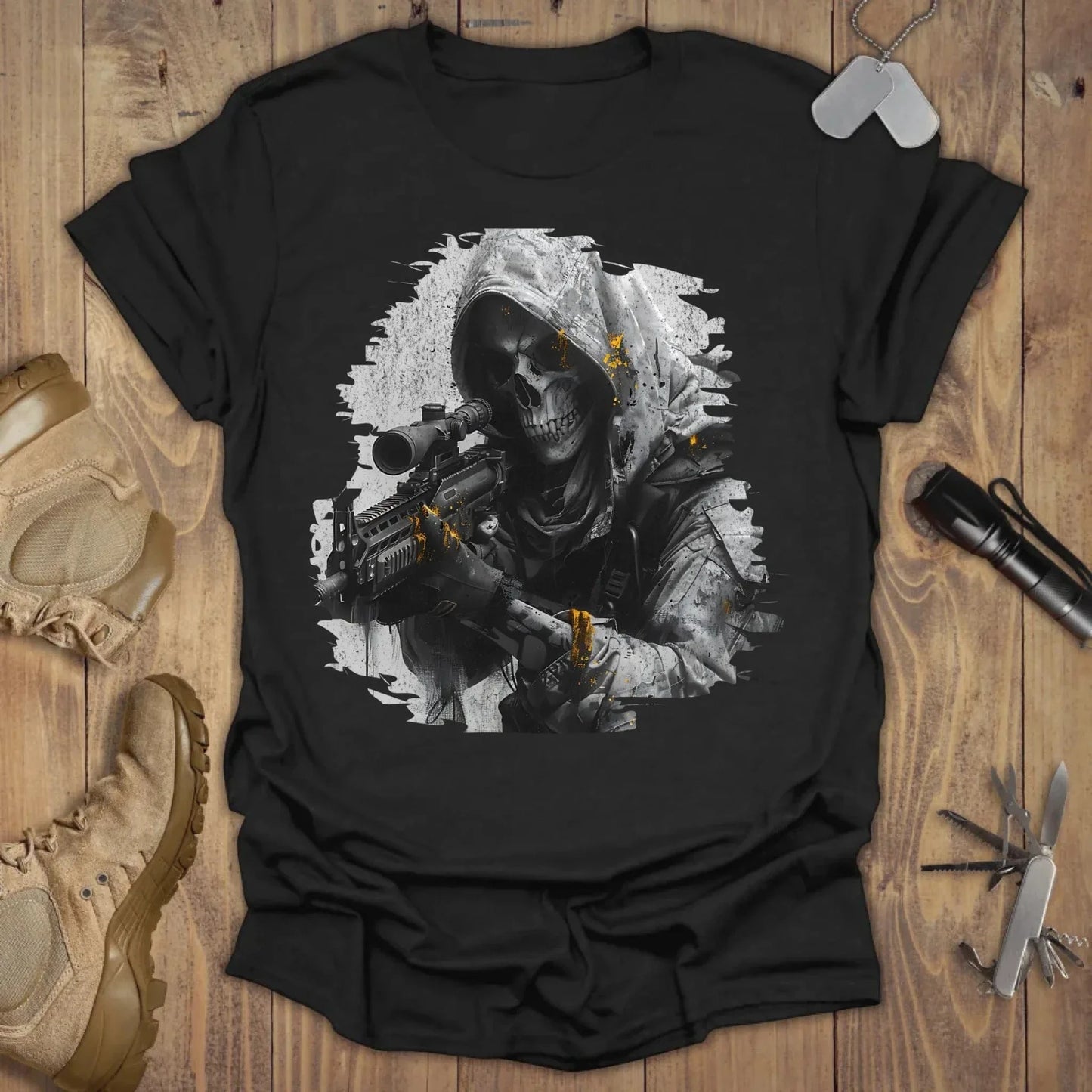 Silent Killer T-shirt Chest Print Black