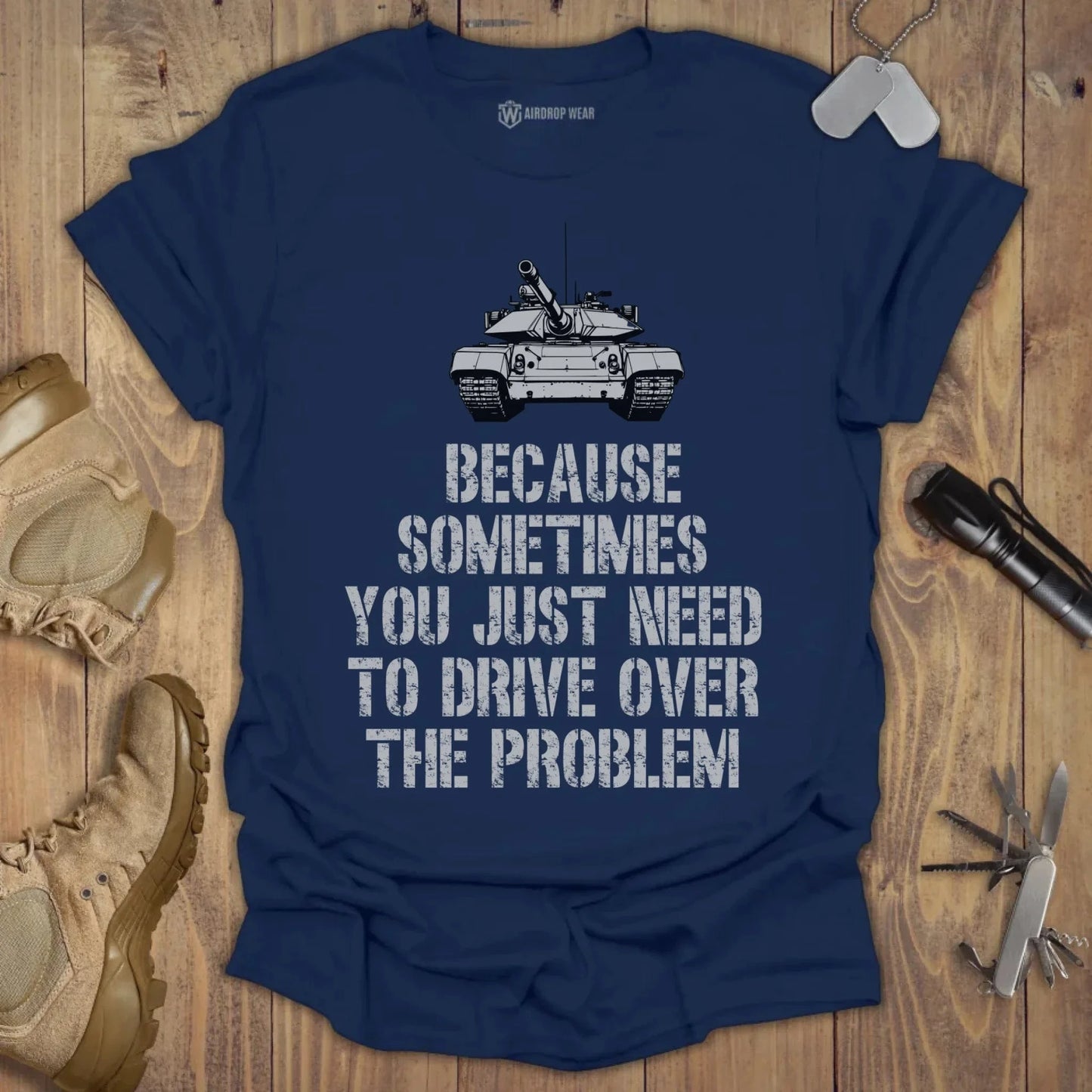 Drive Over The Problem T-shirt Navy