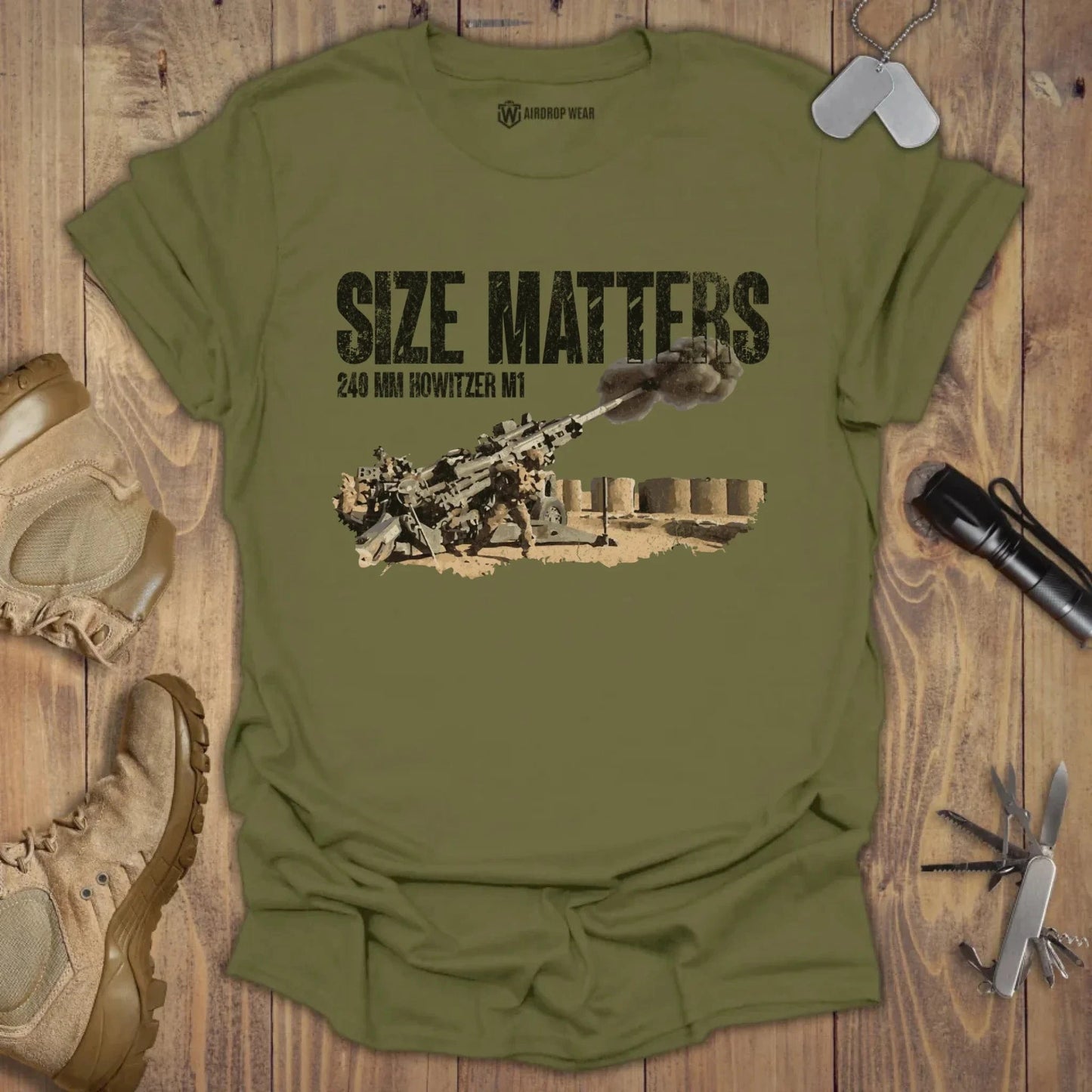240MM. Size Matters T-shirt Military Green