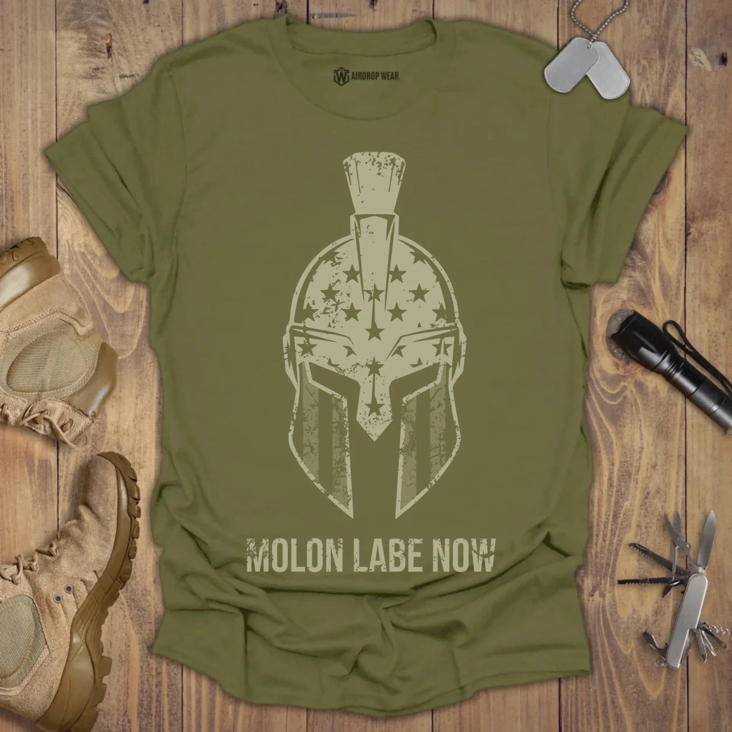 Sparta Molon Labe T-shirt Military Green