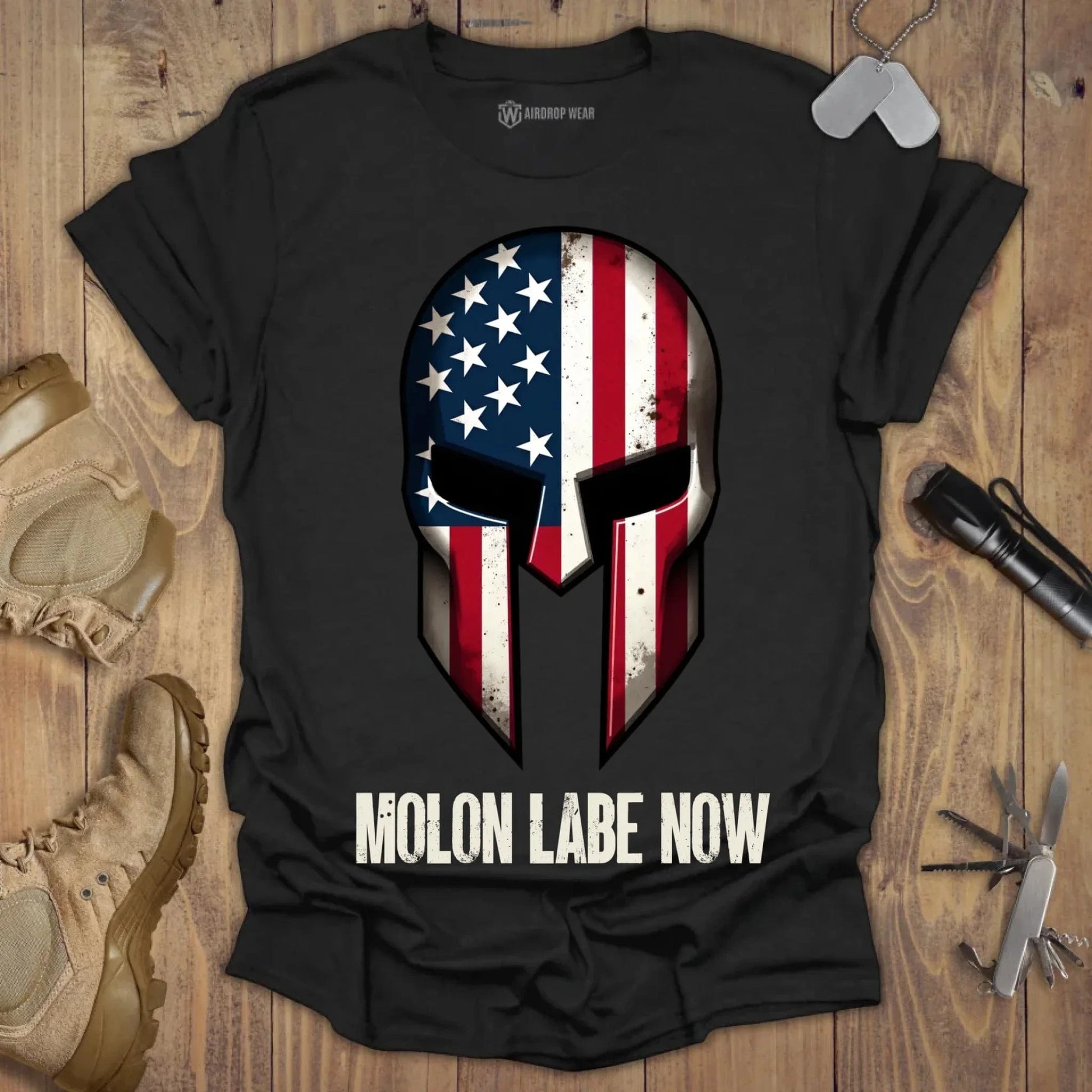 Sparta Helmet Molon Labe T-shirt Black