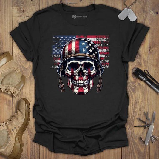 USA Skull T-shirt Black