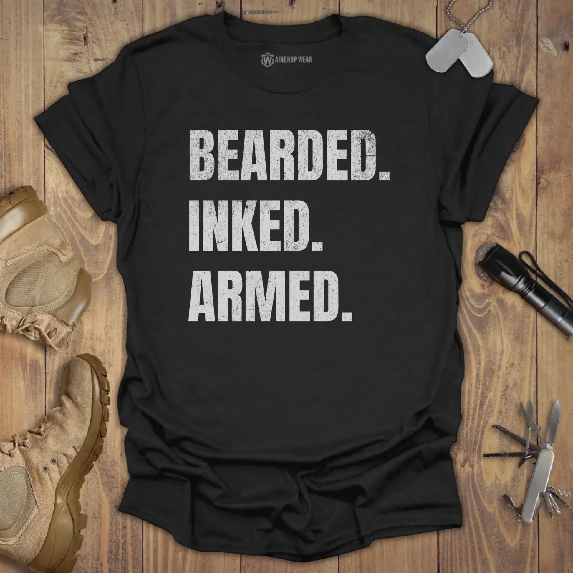Bearded Inked Armed T-shirt Black