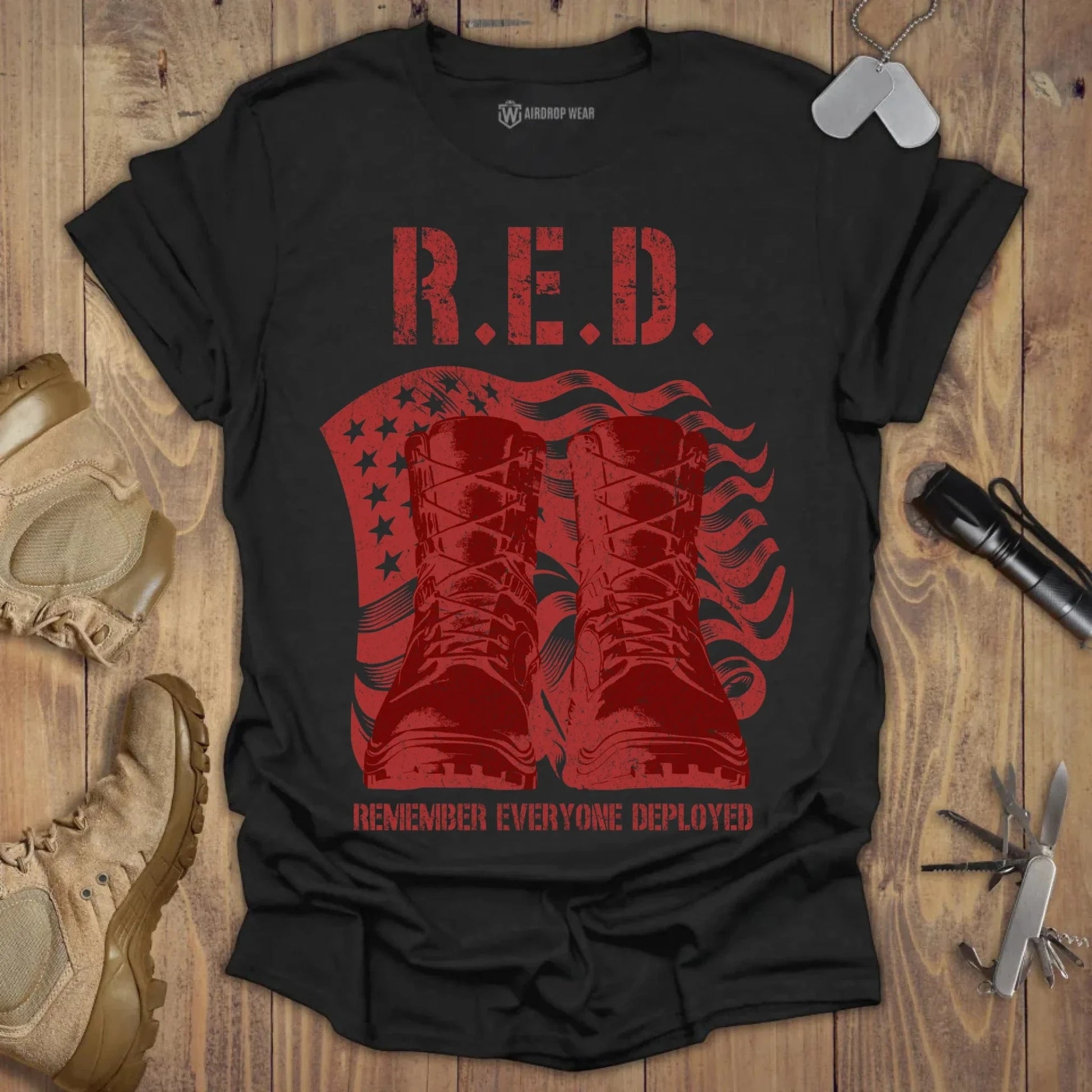 RED T-shirt Black