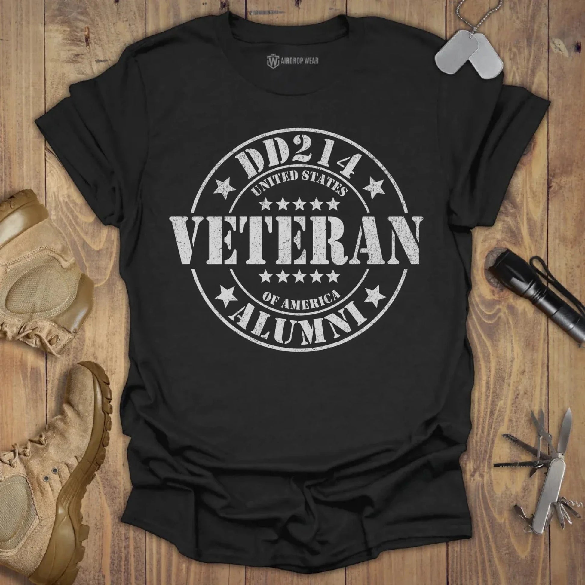 DD214 Veteran T-shirt Black