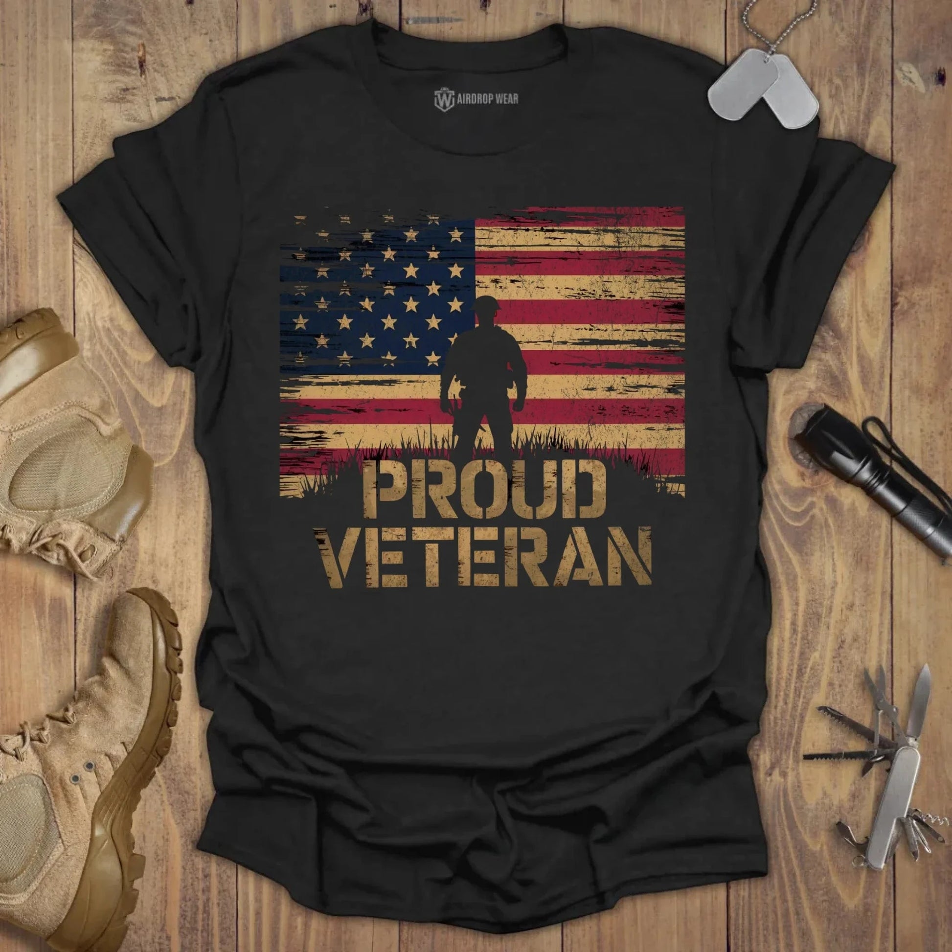Proud Veteran T-shirt Black