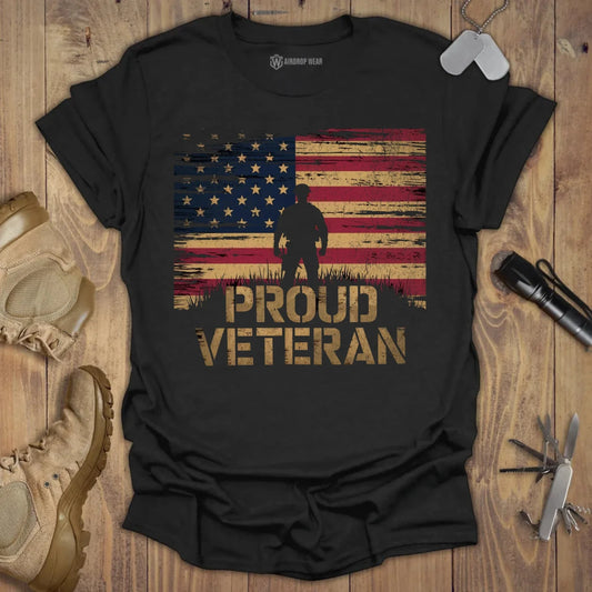 Proud Veteran T-shirt Black