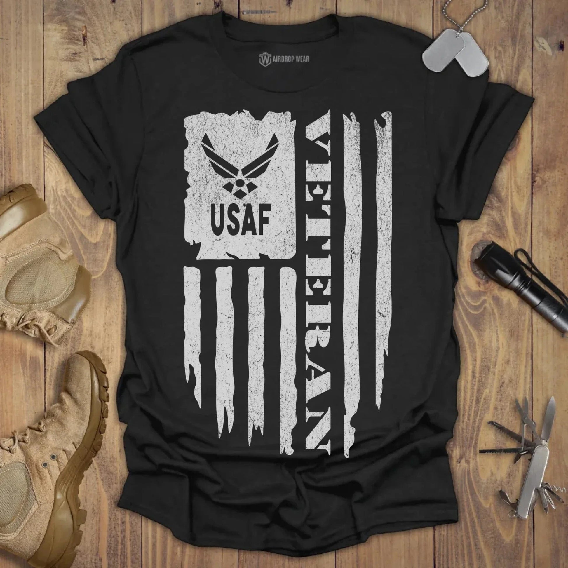 USAF Veteran T-shirt Black