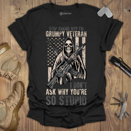 Grumpy Veteran T-shirt Black