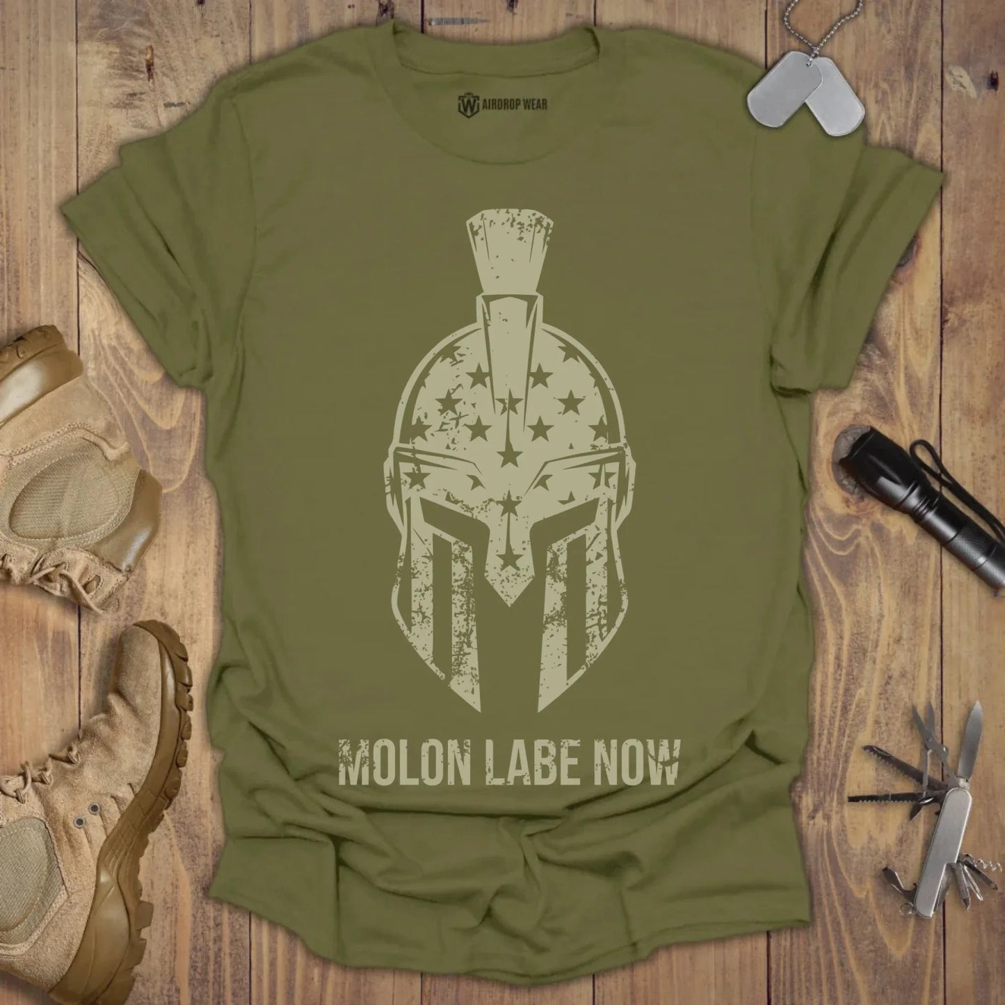 Sparta Molon Labe T-shirt Military Green