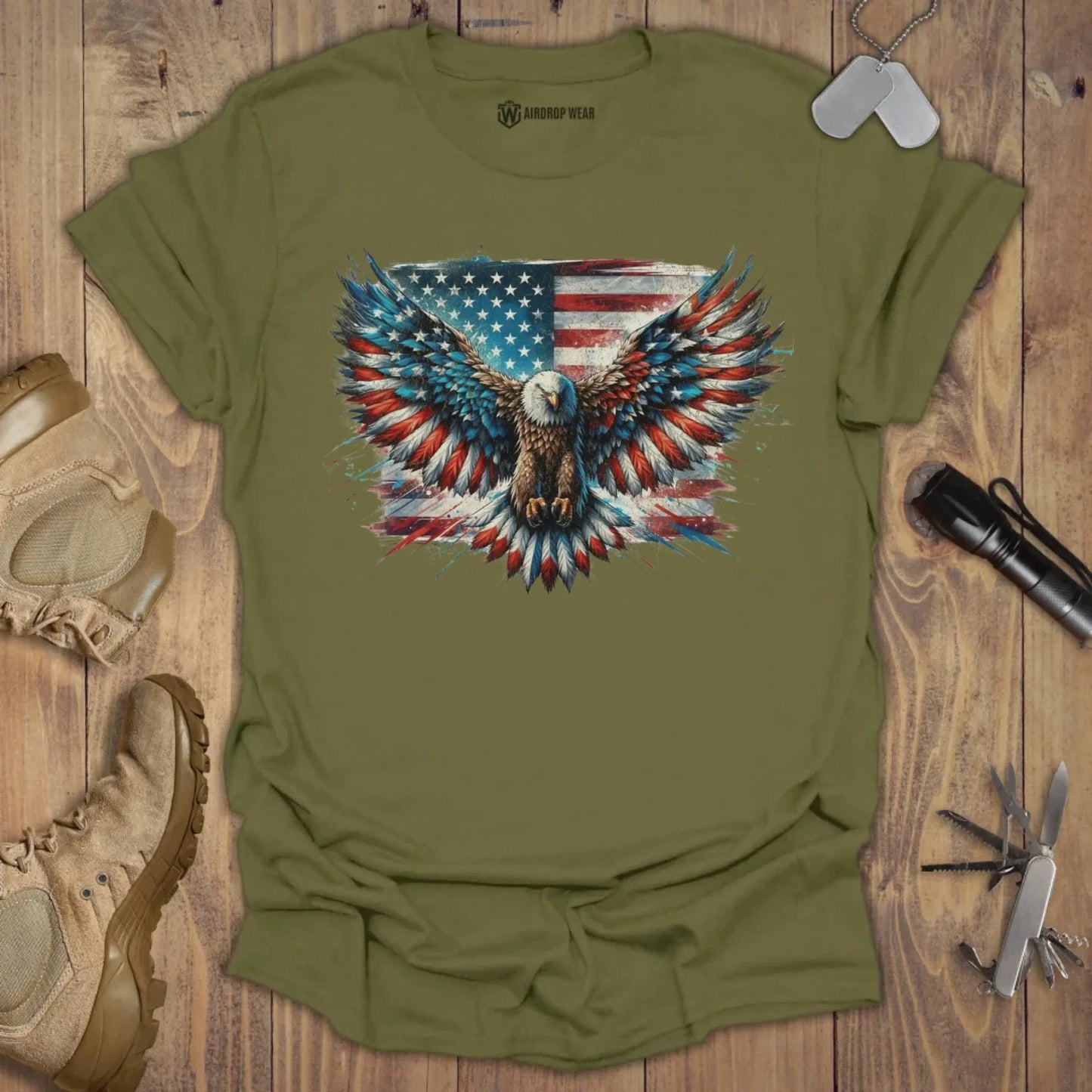 America T-shirt Military Green