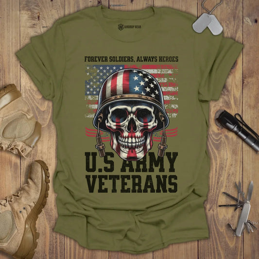 US Army Veterans T-shirt Military Green