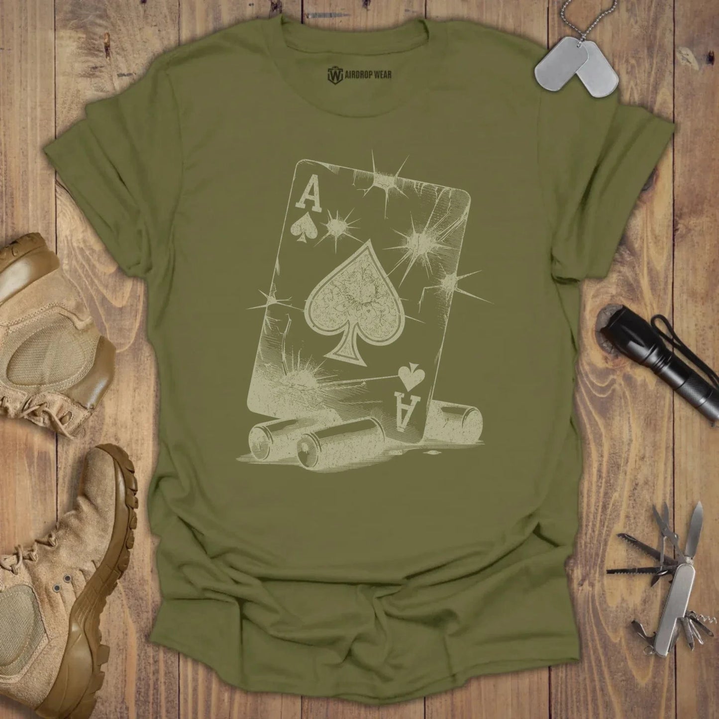 Ace Of Spades T-shirt Military Green