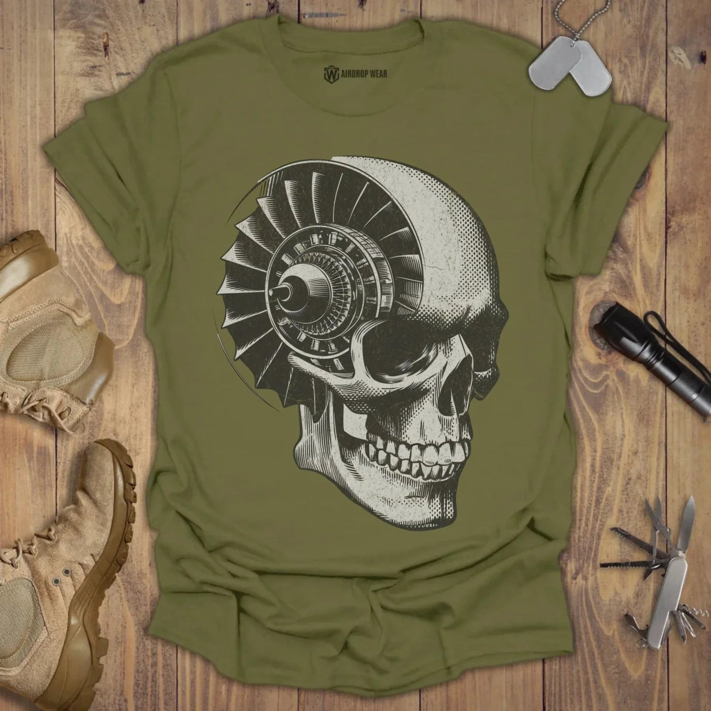 Jet Engine T-shirt Military Green