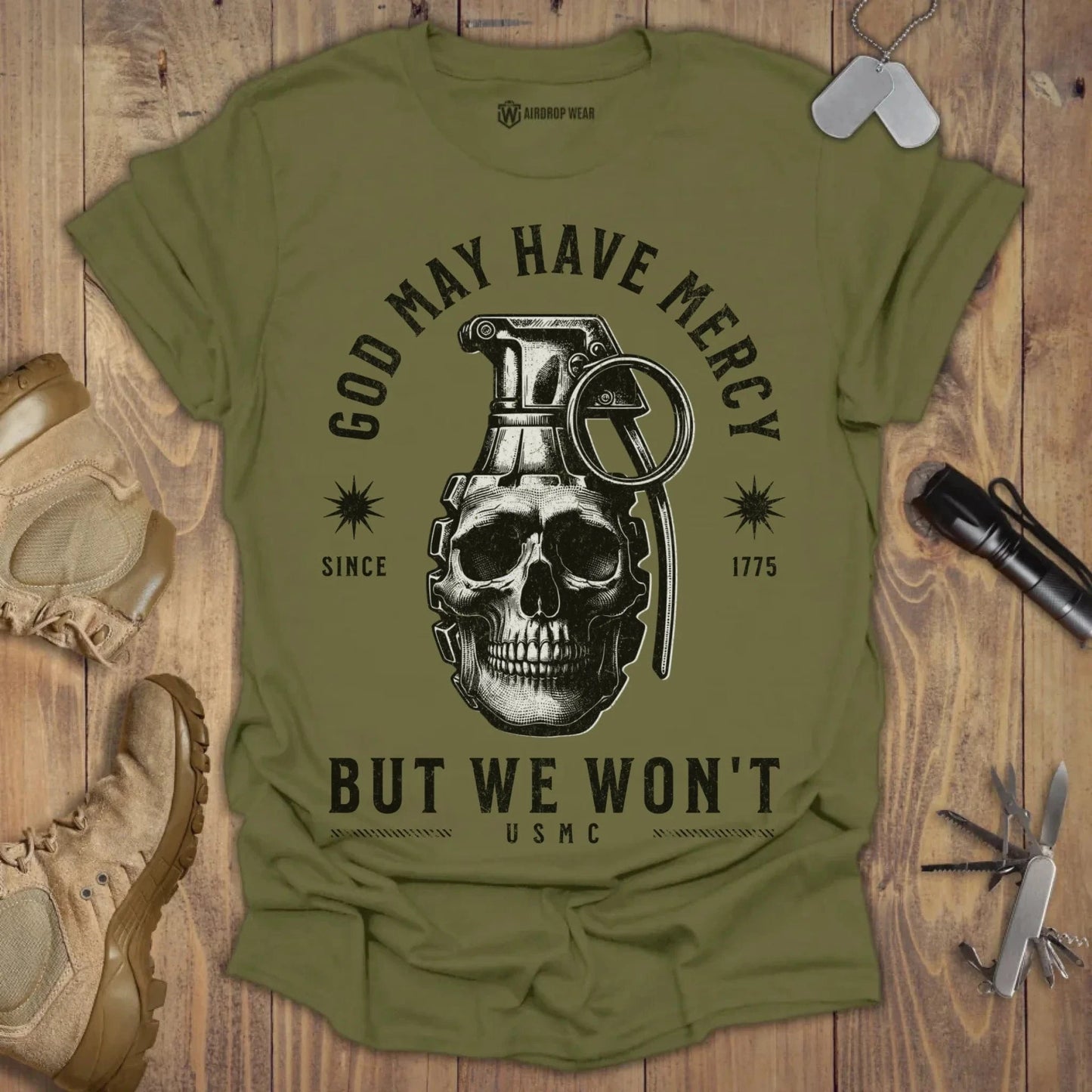 We Won't T-shirt Military Green