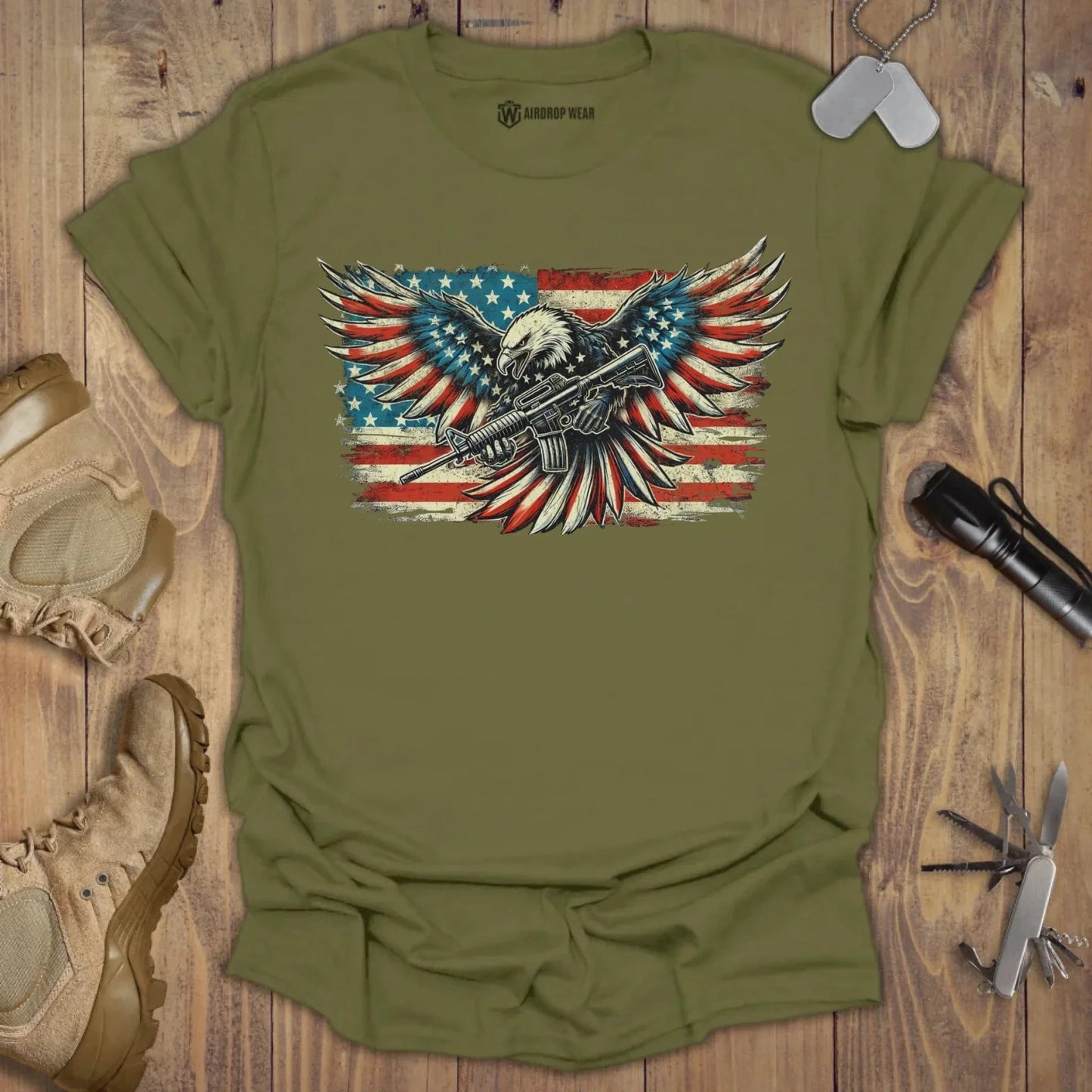America T-shirt Military Green
