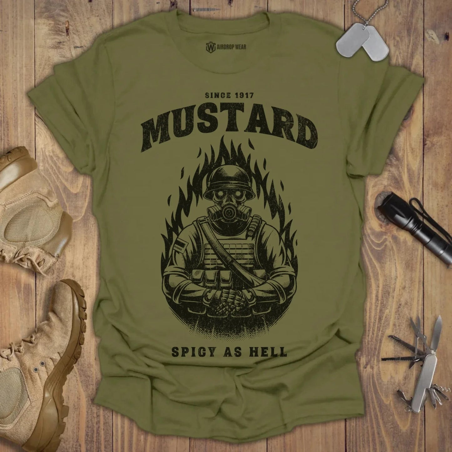 Spicy As Hell Since 1917 T-shirt Military Green