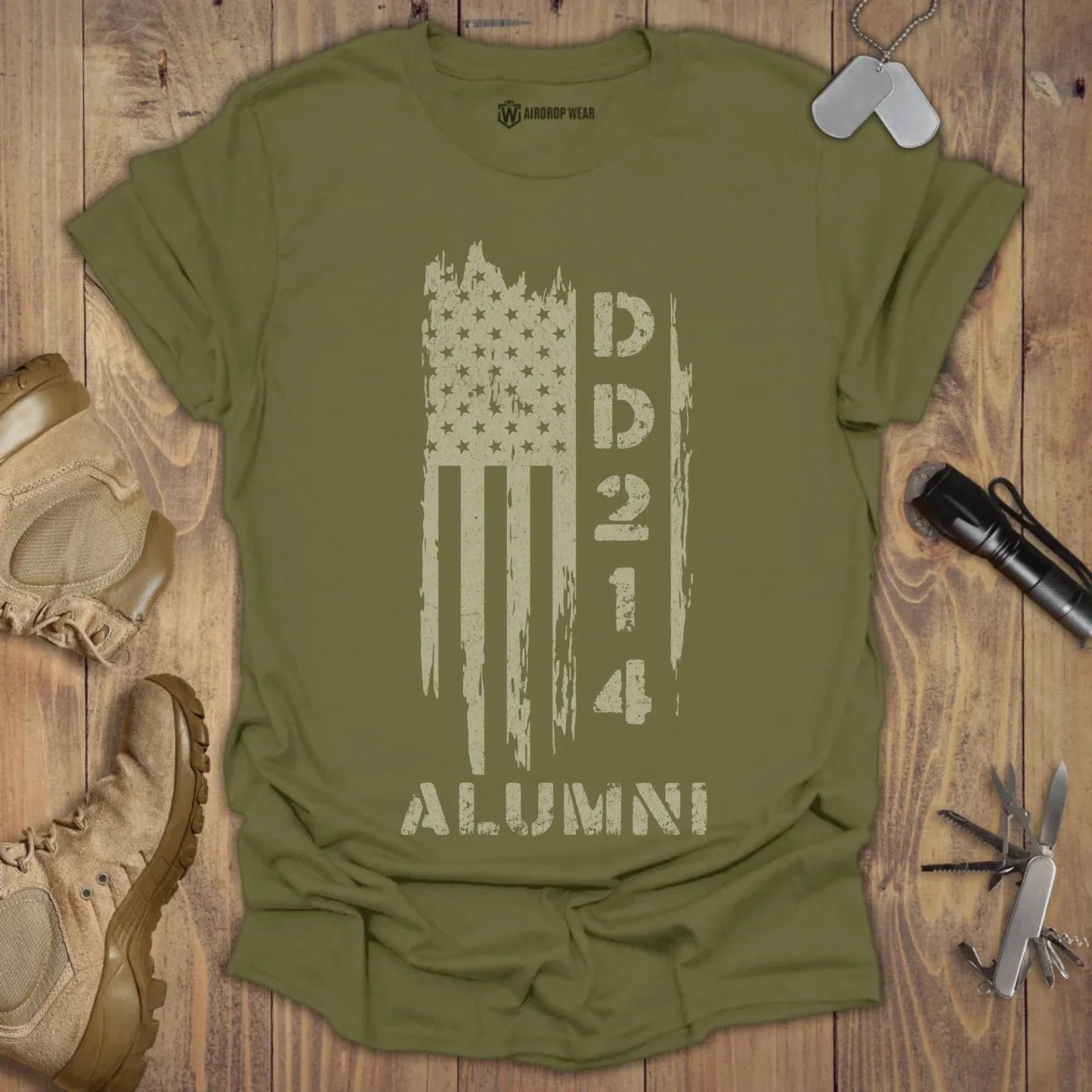 DD214 Alumni T-shirt Military Green