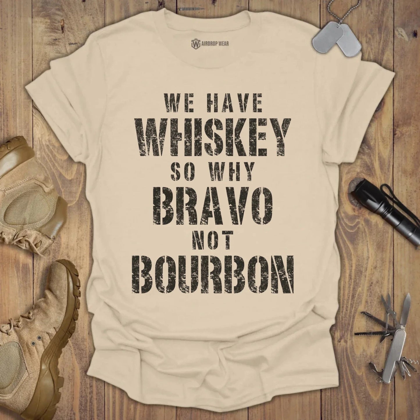 Alfa Bourbon Whiskey T-shirt Sand