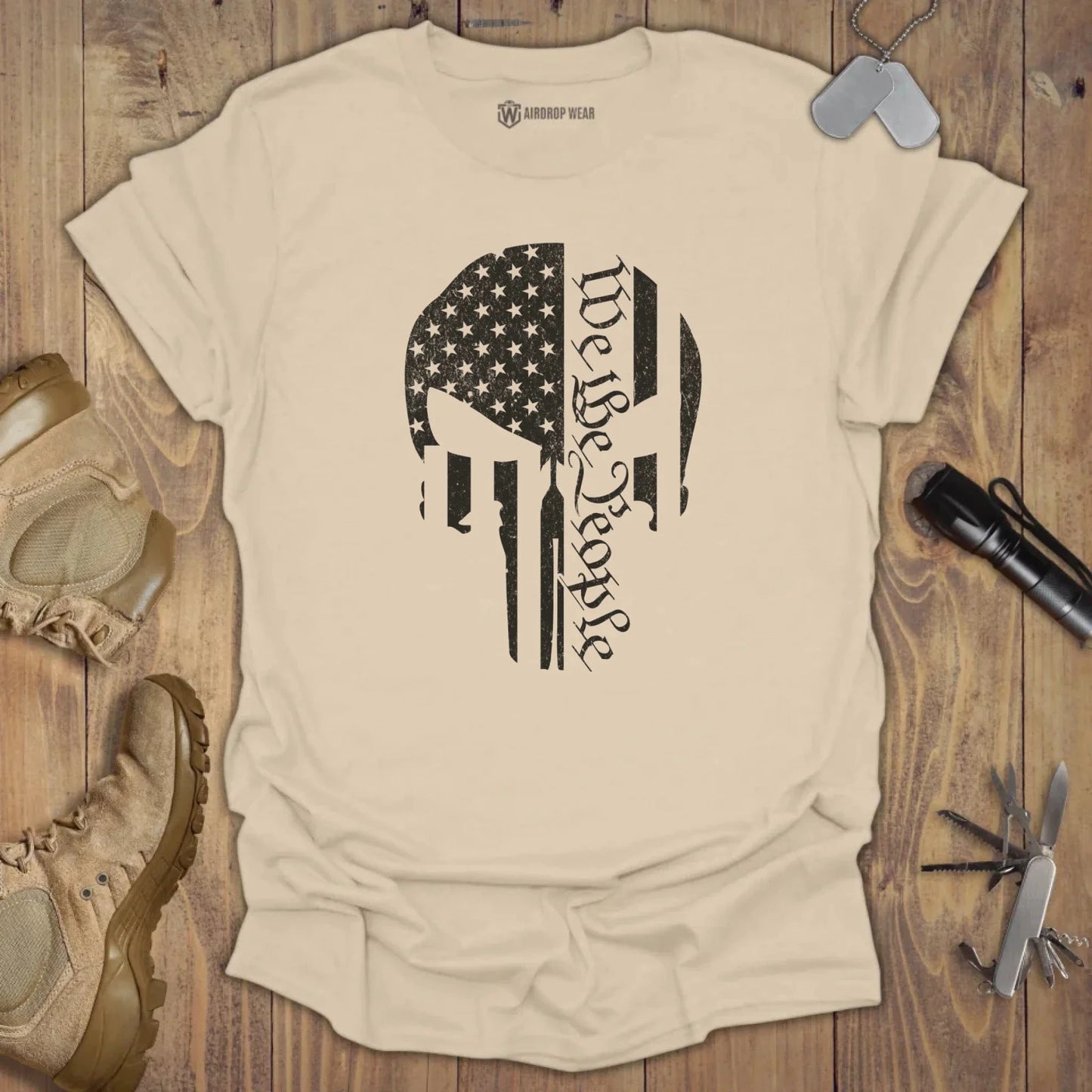 We The People Skull T-shirt Sand